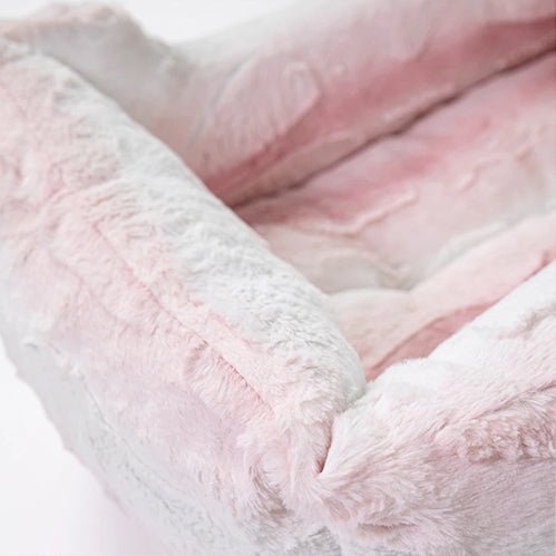 Luxury Pink Angora Cashmere Dog Bed - Soft & Warm Pet Bed for Small to Medium Dogs - Perfect for Winter & Indoor Comfort