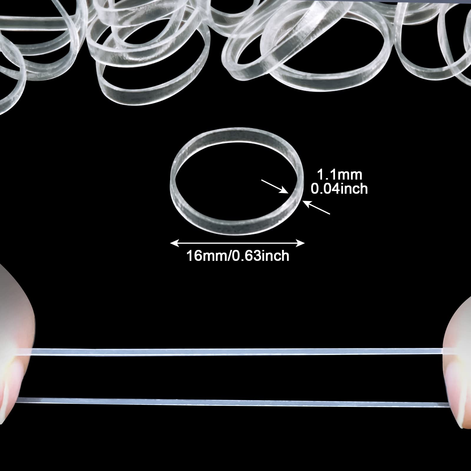 1000pcs Clear Small Hair Elastics - Mini Transparent Rubber Bands for Kids Hair, Dreadlocks & Wedding Hairstyles | Perfect for Braiding, Ponytails & Hair Accessories