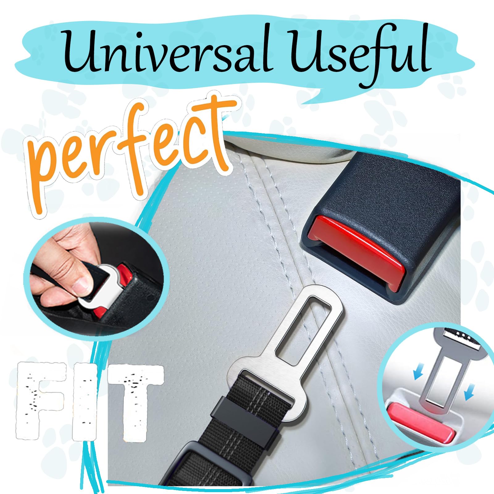 Upgraded Dual-Use Dog Seat Belt for Car - Bungee Retractable Adjustable Pet Safety Harness, Heavy Duty & Elastic Vehicle Headrest Leash for Small Medium Large Dogs (Black) - Perfect for Road Trips & Safe Car Rides