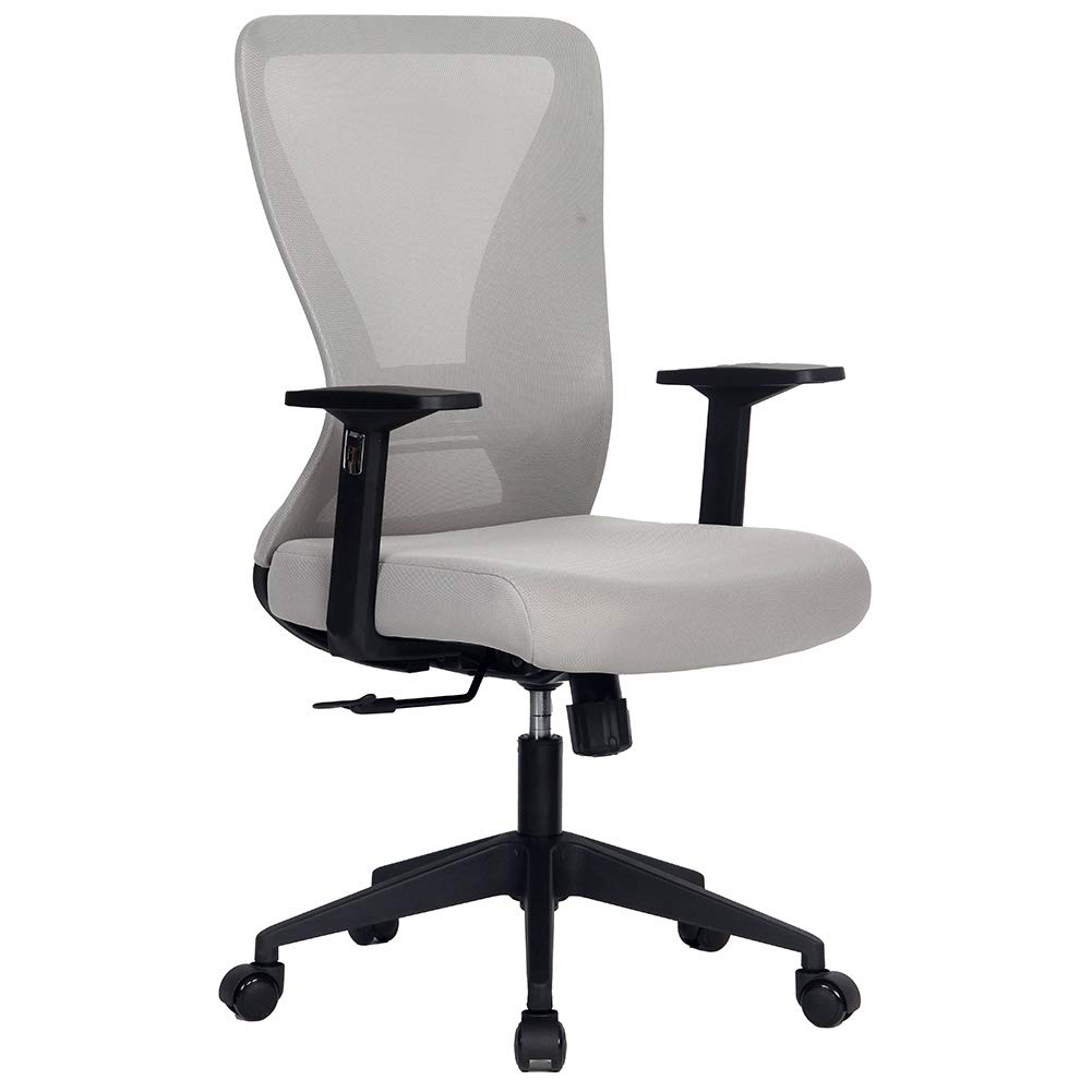 Modern Xelo Solo Mid-Back Ergonomic Office Chair - Adjustable Height Swivel Task Chair with Lumbar Support for Home & Office (Black/Gray) - Perfect for Long Work Hours, Gaming & Remote Work