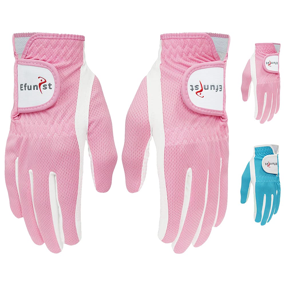 Premium Women's Golf Gloves - Left & Right Hand Breathable 3D Performance Mesh with Non-Slip Microfiber Grip - Ideal for Driving Range, Course Play & Tournament Training