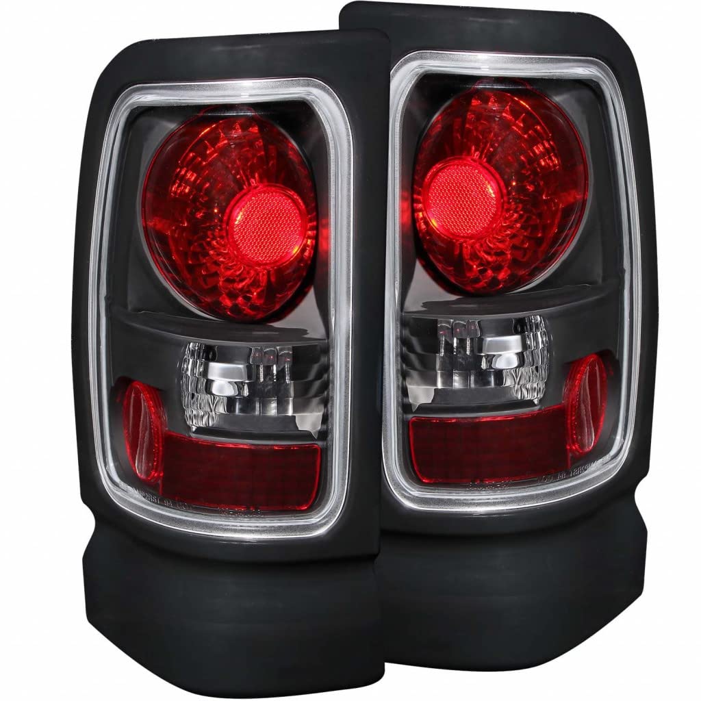 ANZO Black Tail Lights for Dodge Ram 1500 (1995-2001) - Replacement LED Brake Lights - Model 211048 | Perfect for Off-Roading & Night Driving