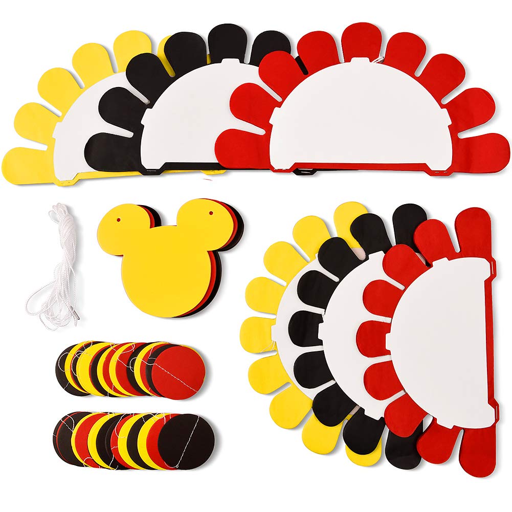 Vibrant Yellow Black Red Party Supplies - Birthday Decorations Garland for Festive Celebrations & Home Parties