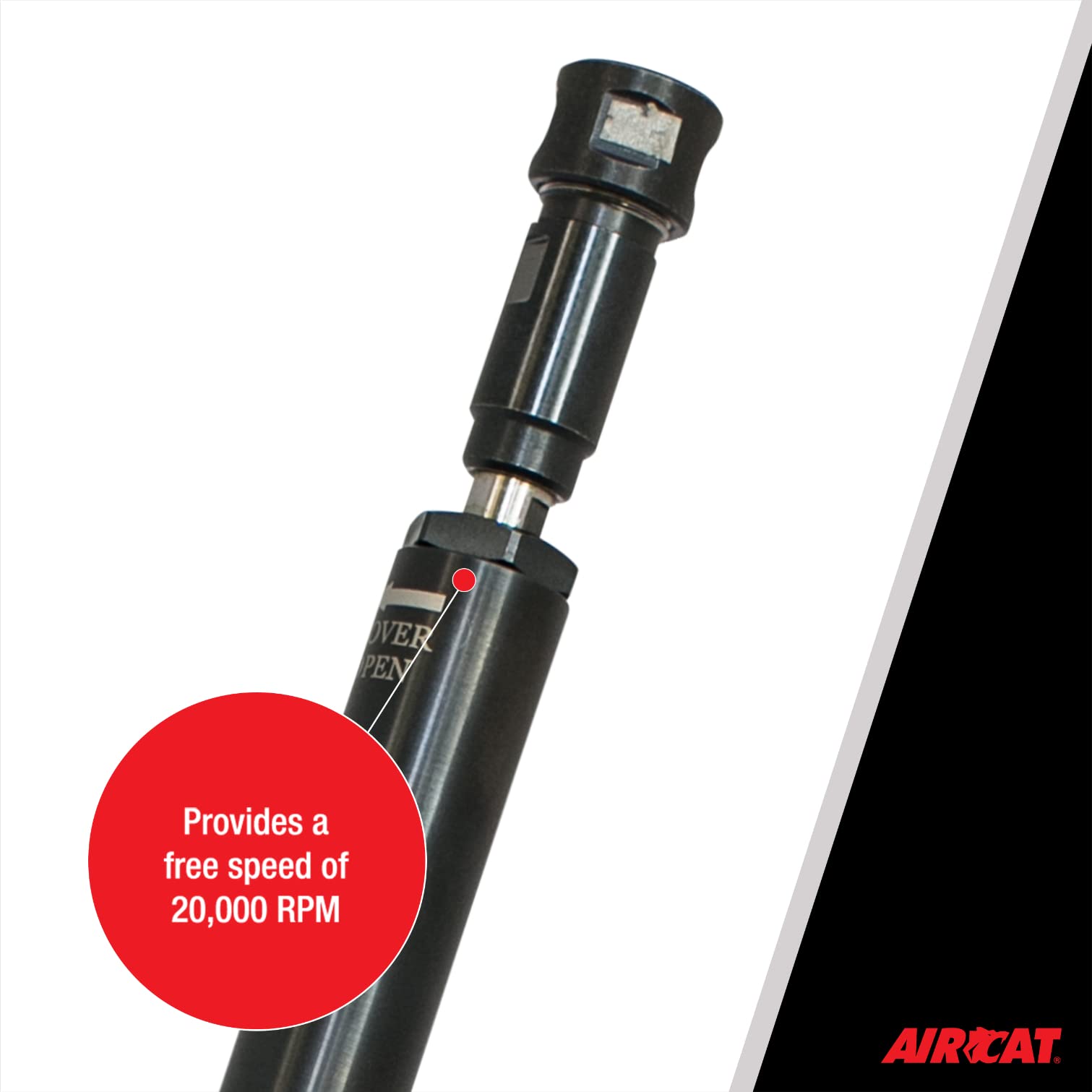 AIRCAT 6270 1 HP Composite Extended Straight Die Grinder - 20,000 RPM Pneumatic Tool for Metalworking, Wood Carving & Automotive Repair