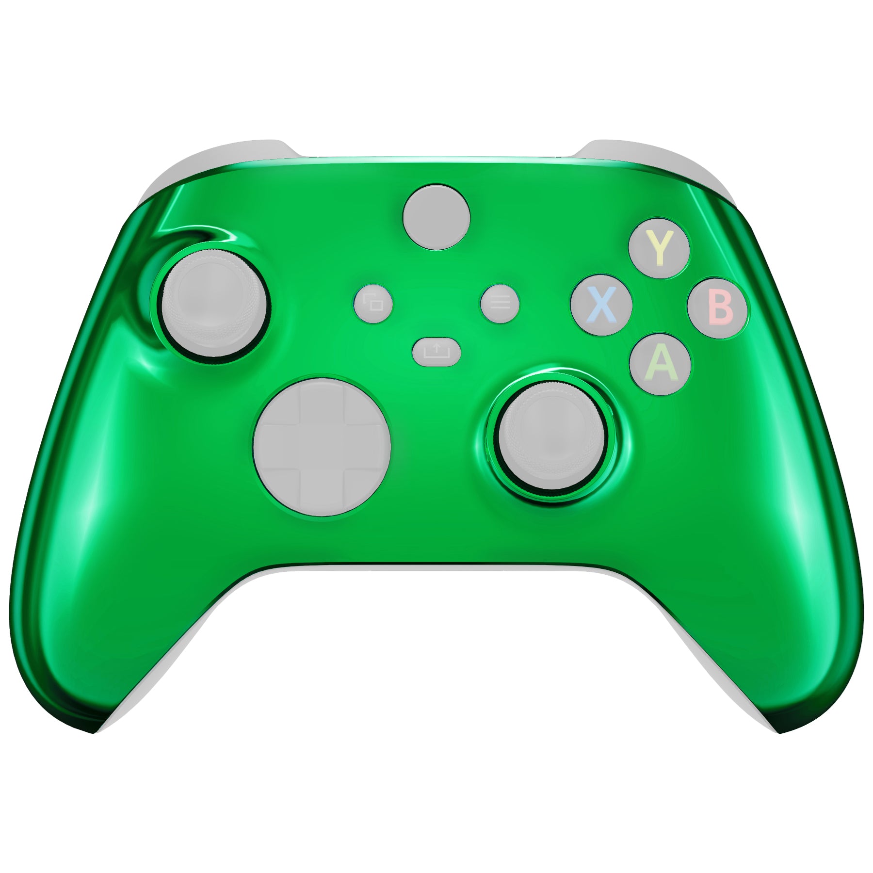 eXtremeRate Chrome Green Replacement Front Housing Shell for Xbox Series X/S Controller - Custom Cover Faceplate for Xbox Core Controller (Controller Not Included) - FX3D406 - Perfect for Gaming, Customization & Controller Protection