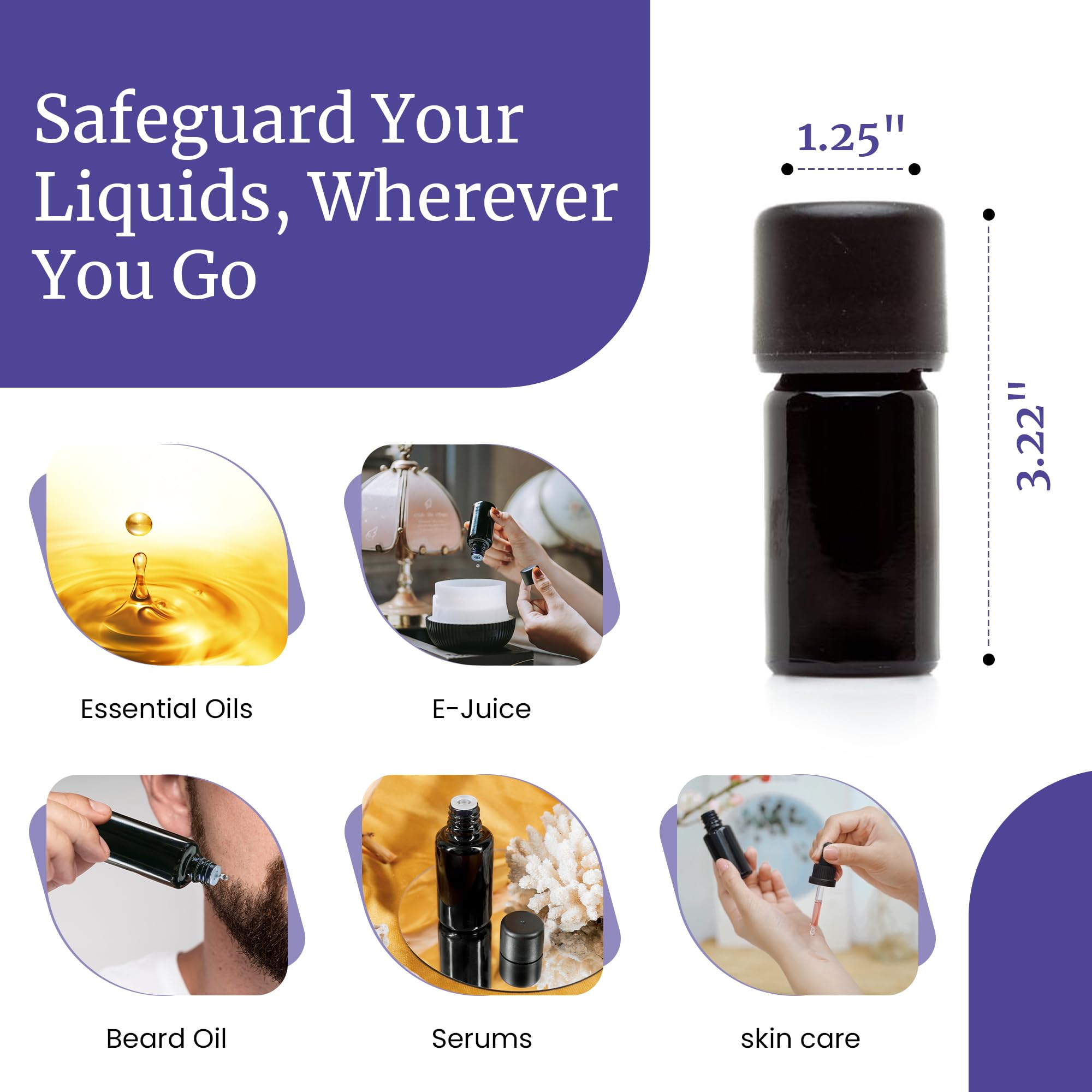 Infinity Jars 30ml (1oz) Glass Bottles with Euro Dropper Cap - UV Protection & Airtight Seal - 10 Pack for Essential Oils, Serums & Long-Term Storage | Perfect for DIY Skincare, Aromatherapy & Travel