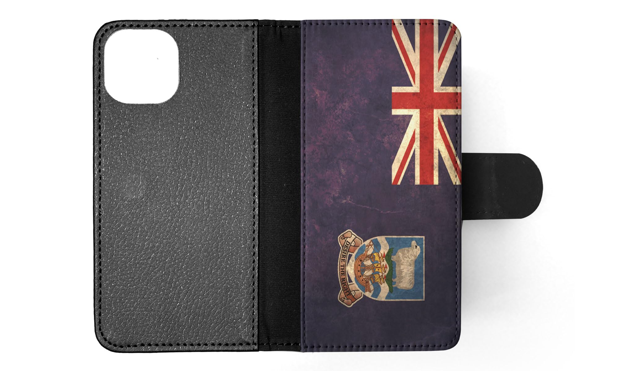 Falkland Islands Flag Design Flip Wallet Phone Case for Apple iPhone 15 - Stylish Protective Cover with Card Slots for Everyday Use & Travel