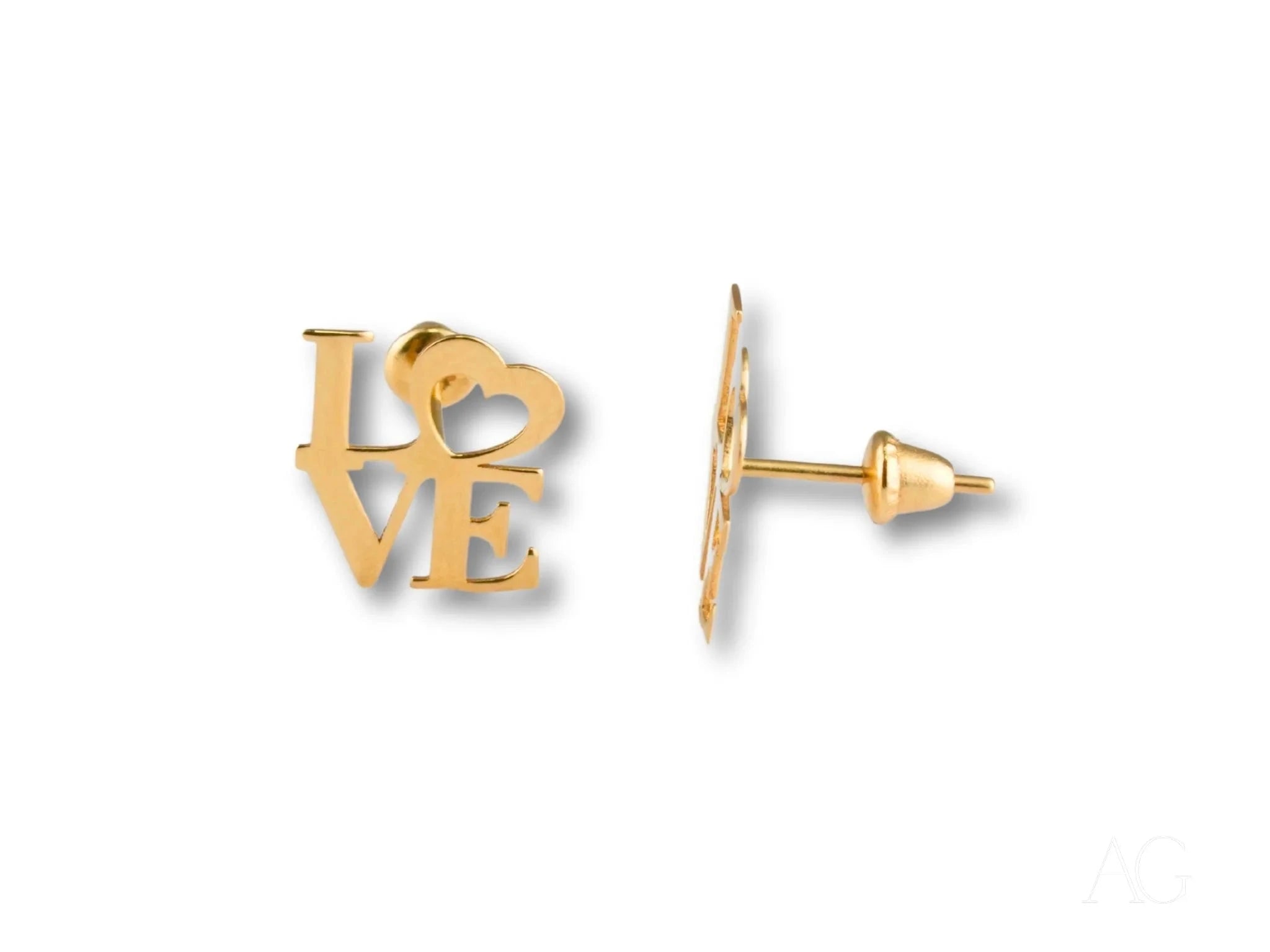 18K Gold LOVE Earrings for Women - Elegant & Luxurious Valentine's Day Gift - Perfect for Weddings, Anniversaries & Romantic Occasions