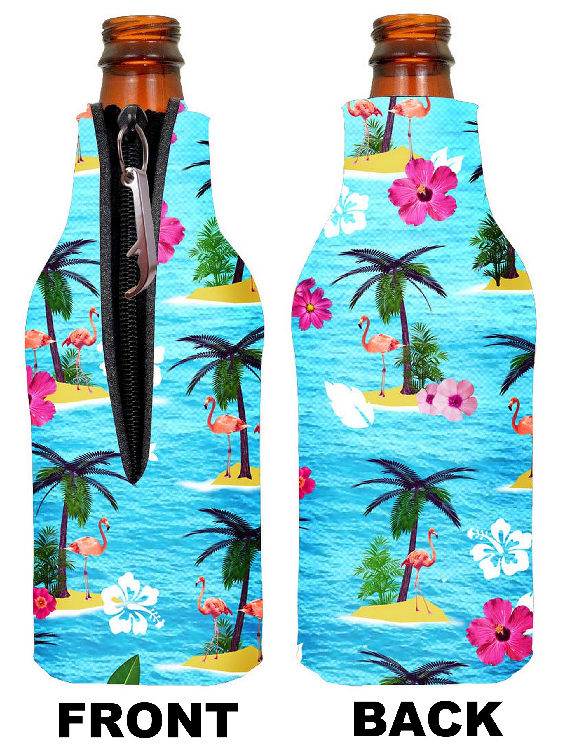 Funny Flamingo Collapsible Neoprene Drink Cooler - Insulated Cup Holder for Coffee, Beer & Cocktails - Perfect for Pool Parties, Beach Outings & BBQs