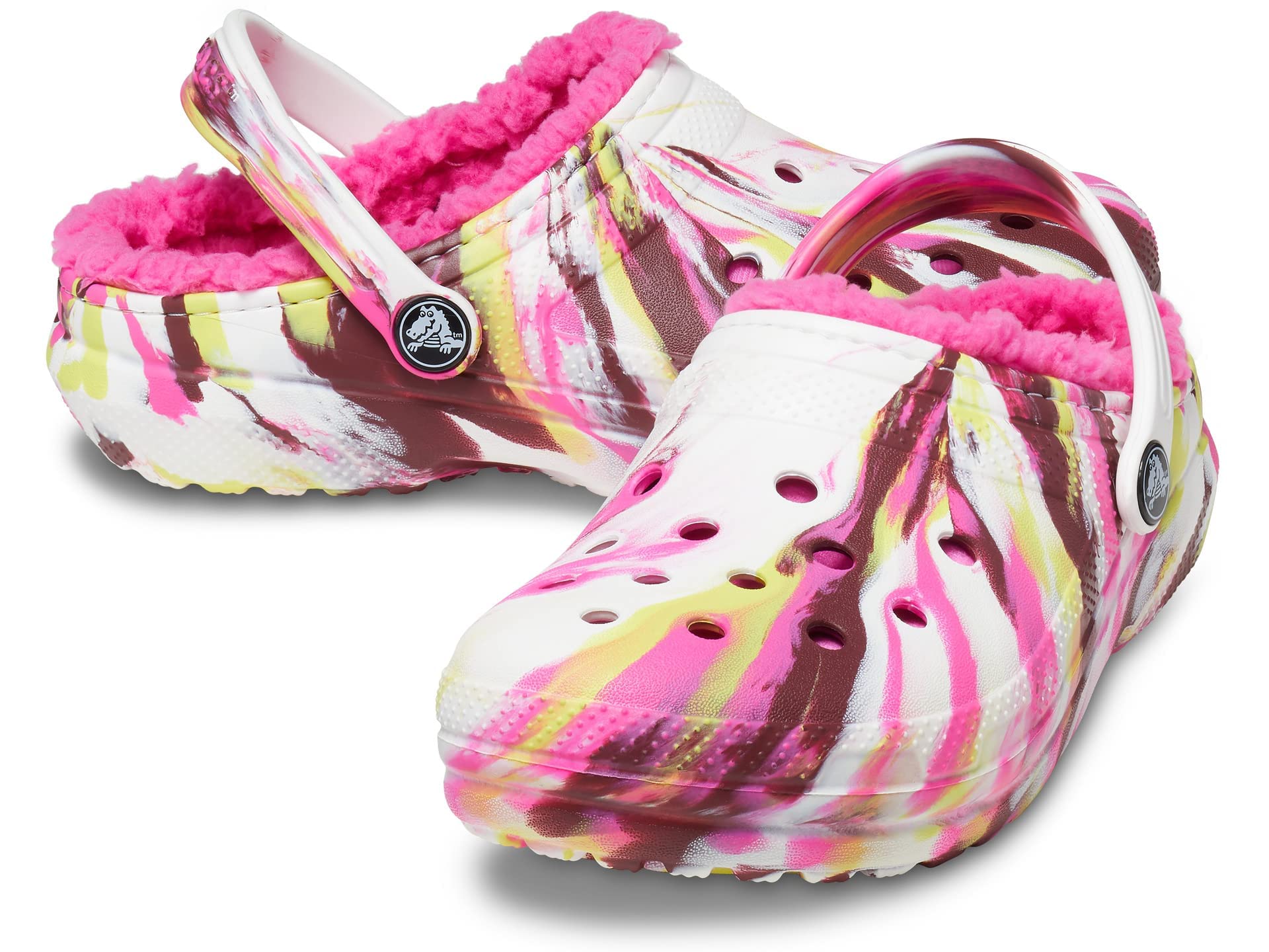 Crocs Unisex Kids Classic Marbled Tie Dye Lined Clog Shoes - Comfortable & Lightweight for School, Play & Outdoor Activities