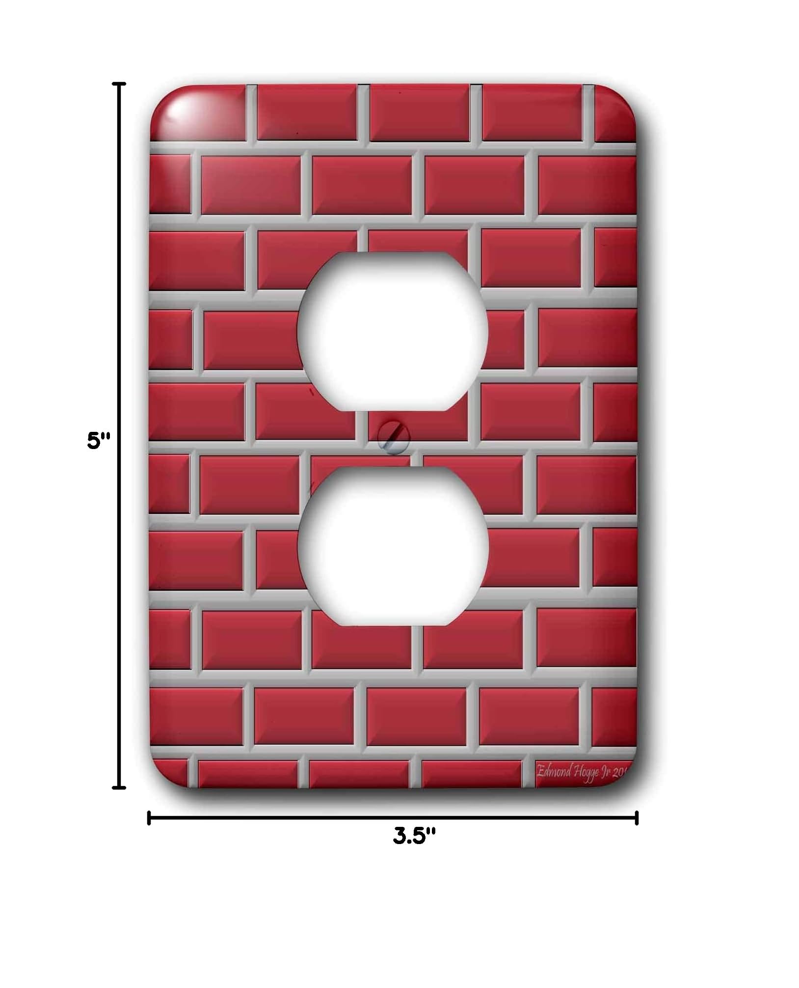 3D Rose Brick Wall Design 2 Plug Outlet Cover - Decorative Electrical Outlet Cover Plate for Home, Office & Cafe Decor