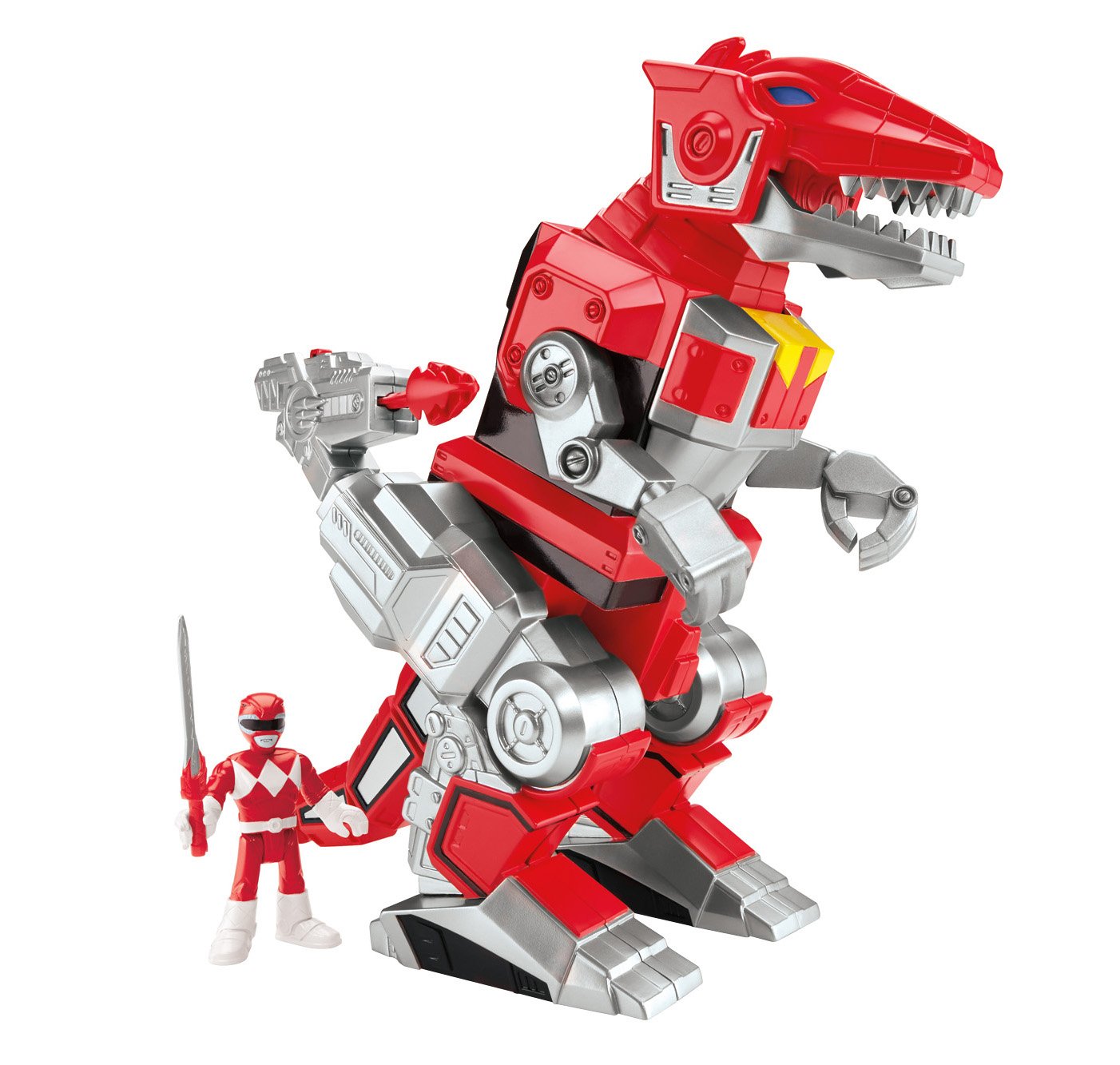 Fisher-Price Imaginext Power Rangers Red Ranger and T-rex Zord Action Figure Set - Dinosaur Toy for Kids Ages 3+ - Role Play & Adventure Play for Boys & Girls