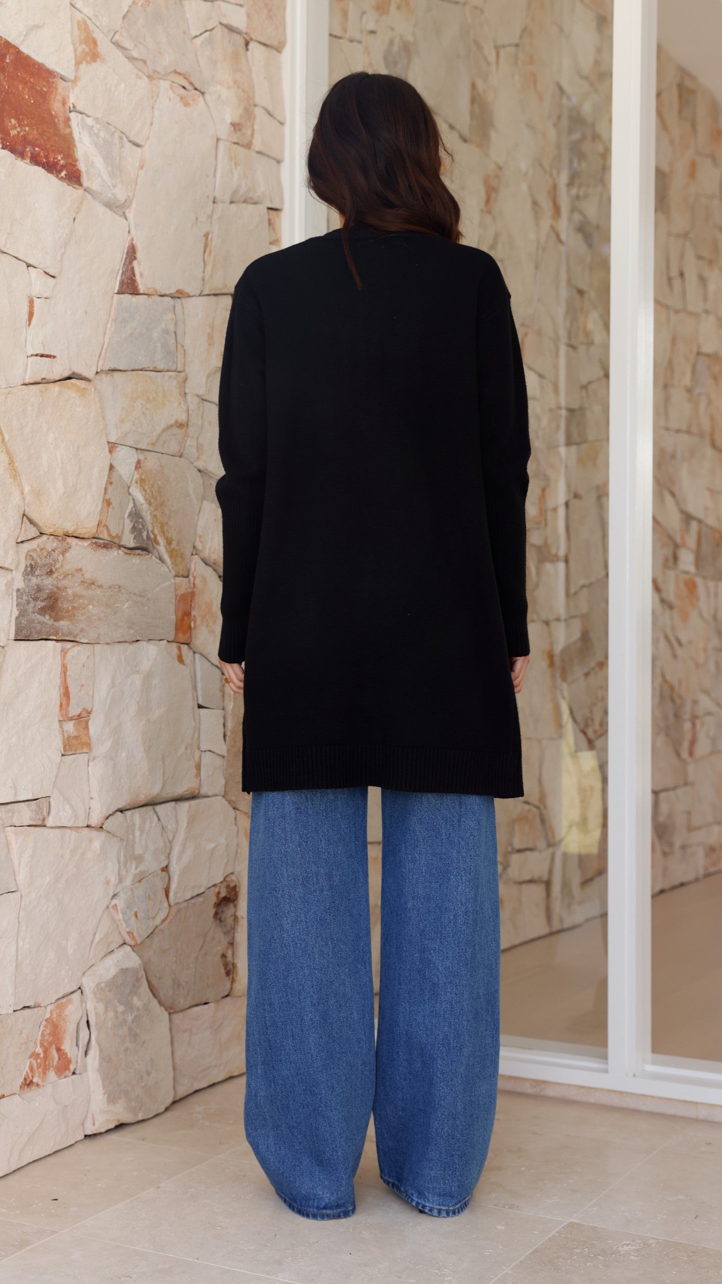 Izzy Cardigan Women's Black Knit Sweater - Cozy & Stylish for Fall, Winter & Casual Outings