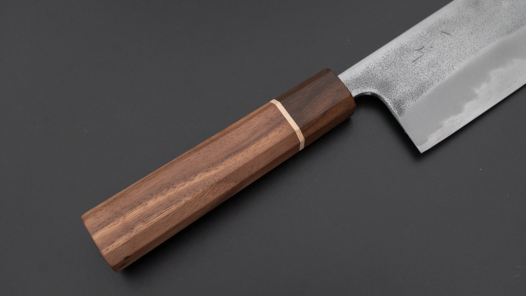 Hitohira YG Nashiji White #2 Nakiri Knife 165mm - Japanese Chef Knife with Walnut Handle & Ziricote Ferrule - Perfect for Slicing Vegetables, Herbs & Sushi Prep