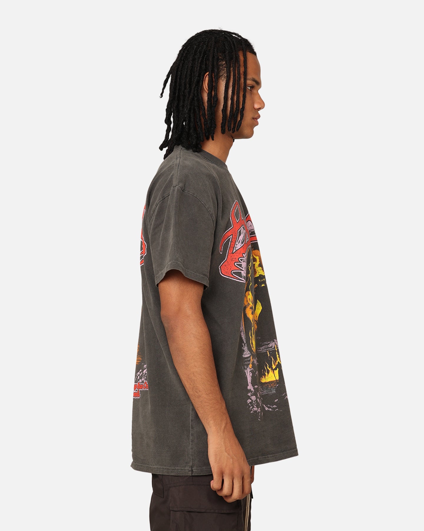 Lord of the Rings Balrog Graphic Heavyweight T-Shirt - Black Vintage Wash | American Thrift | Casual Wear, Cosplay & Fantasy Fan Merchandise