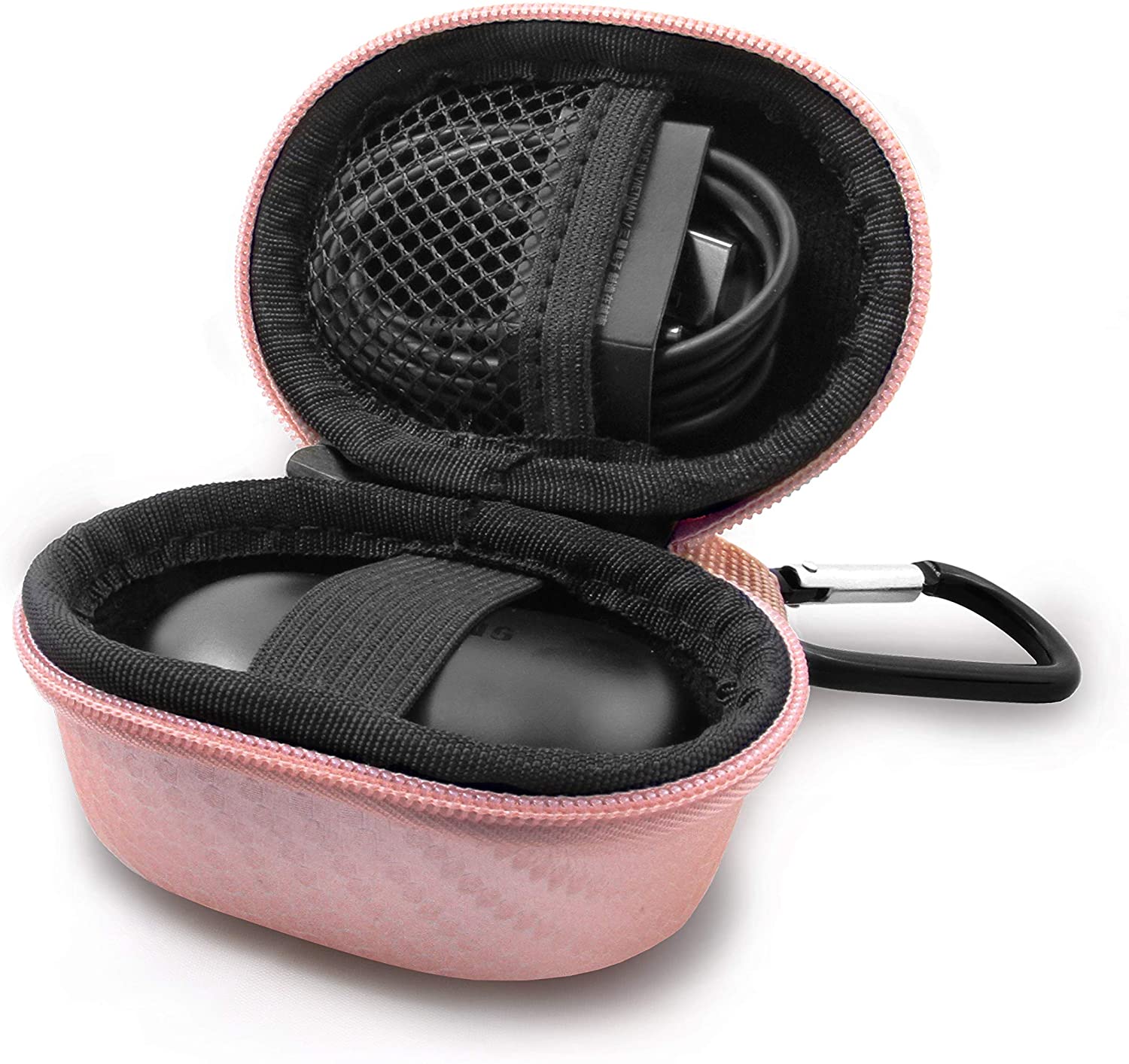 CASEMATIX Protective Earbud Case for Samsung Galaxy Buds Live & Buds+ - Shockproof Bluetooth Earphone Cover with Carabiner Clip - Perfect for Travel, Gym & Outdoor Activities
