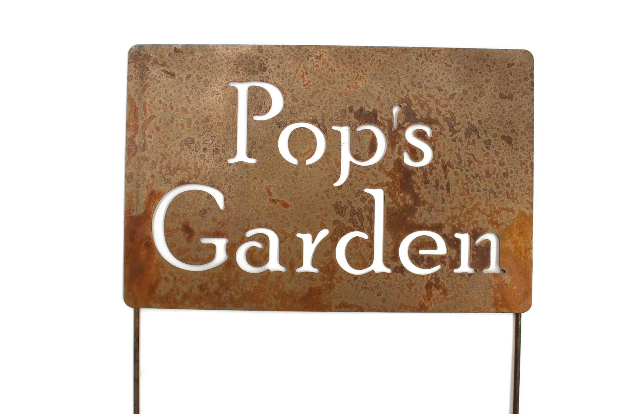 Personalized Family Name Gift Garden Stake - 20 to 33 Inches Tall (Pop's Garden, XL 33