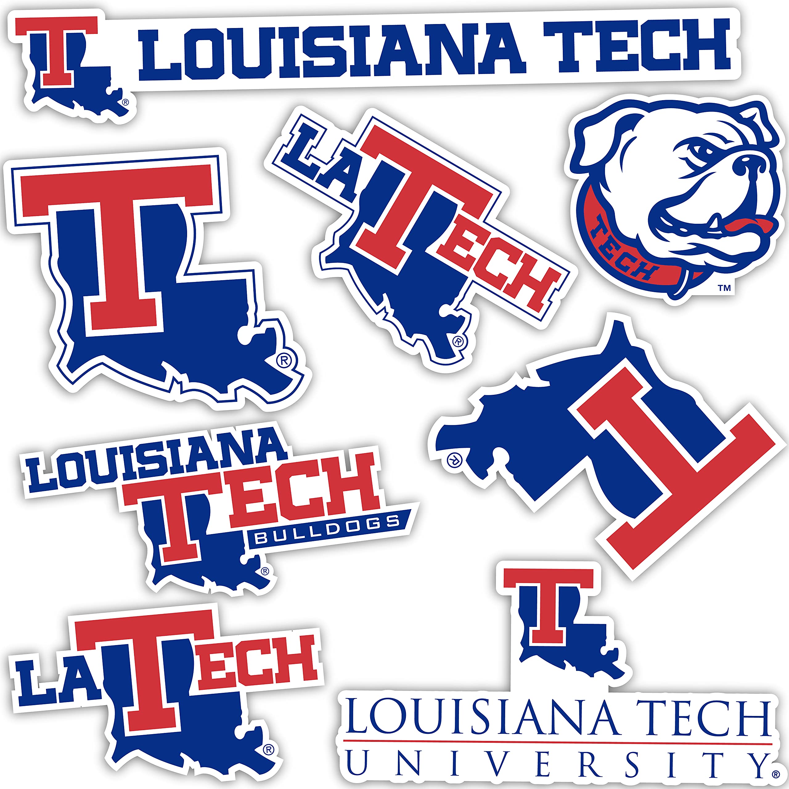 Louisiana Tech University Bulldogs Vinyl Decals - Desert Cactus Design for Laptop, Water Bottle, Car & Scrapbook - Durable Sticker Sheet | Perfect for College Fans, School Spirit & DIY Projects