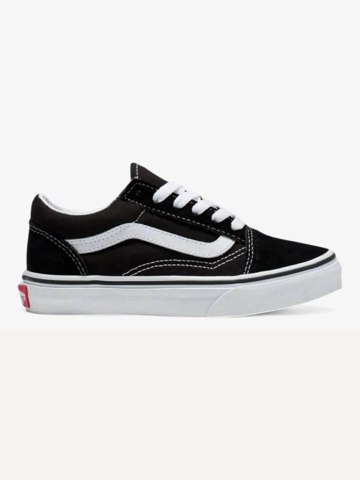 Vans Kids Old Skool Black Sneakers - Classic Skate Shoes for Boys & Girls - Perfect for School, Skateboarding & Casual Wear