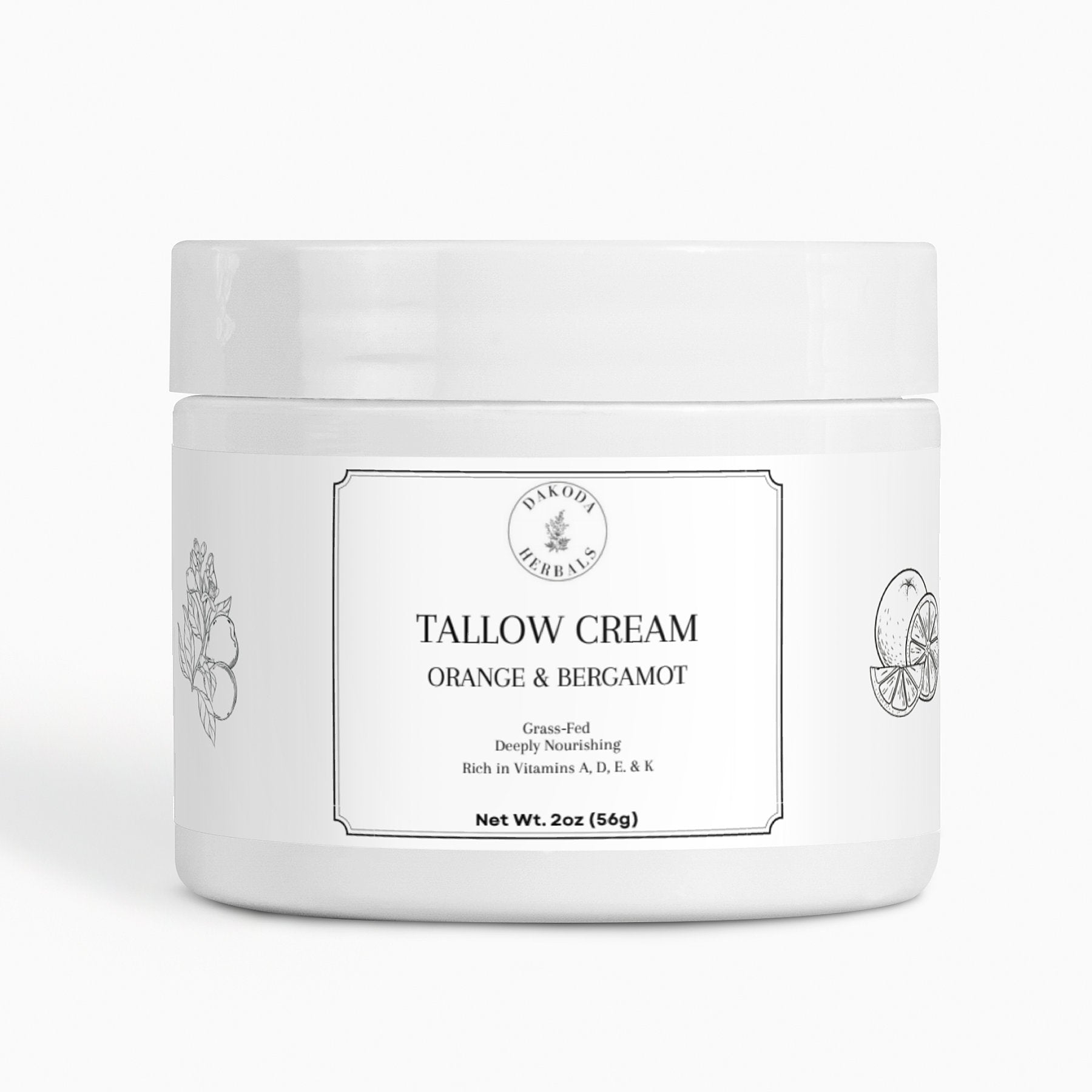 Organic Tallow Cream with Orange & Bergamot - Natural Moisturizer for Dry Skin | Hydrating Face & Body Cream with Citrus Essential Oils | Perfect for Daily Skincare Routine & Winter Skin Care