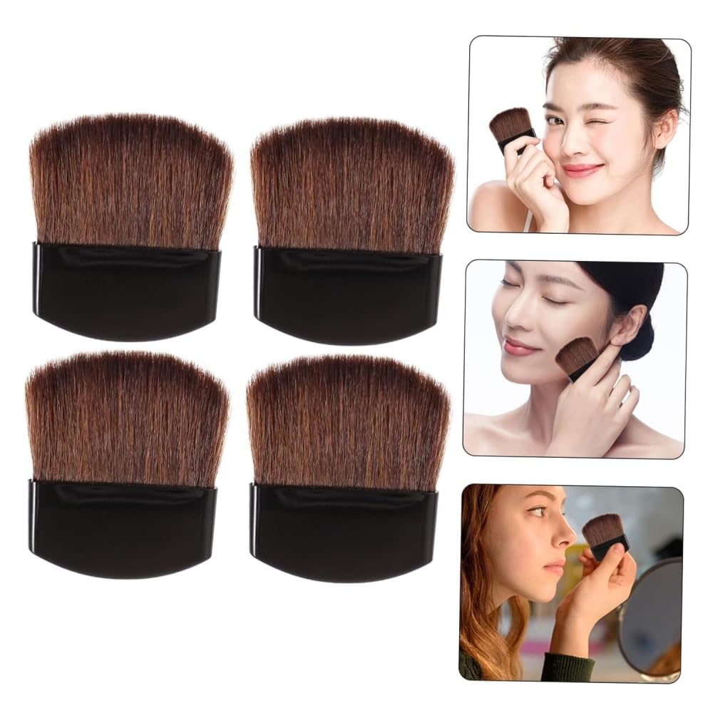 2Pcs Mini Powder Blush Brush Set - Small Soft Makeup Brushes for Face, Cheeks & Contouring | Professional Cosmetic Brush Kit for Blush, Highlighter & Powder Application | Perfect for Travel & Everyday Makeup Routine