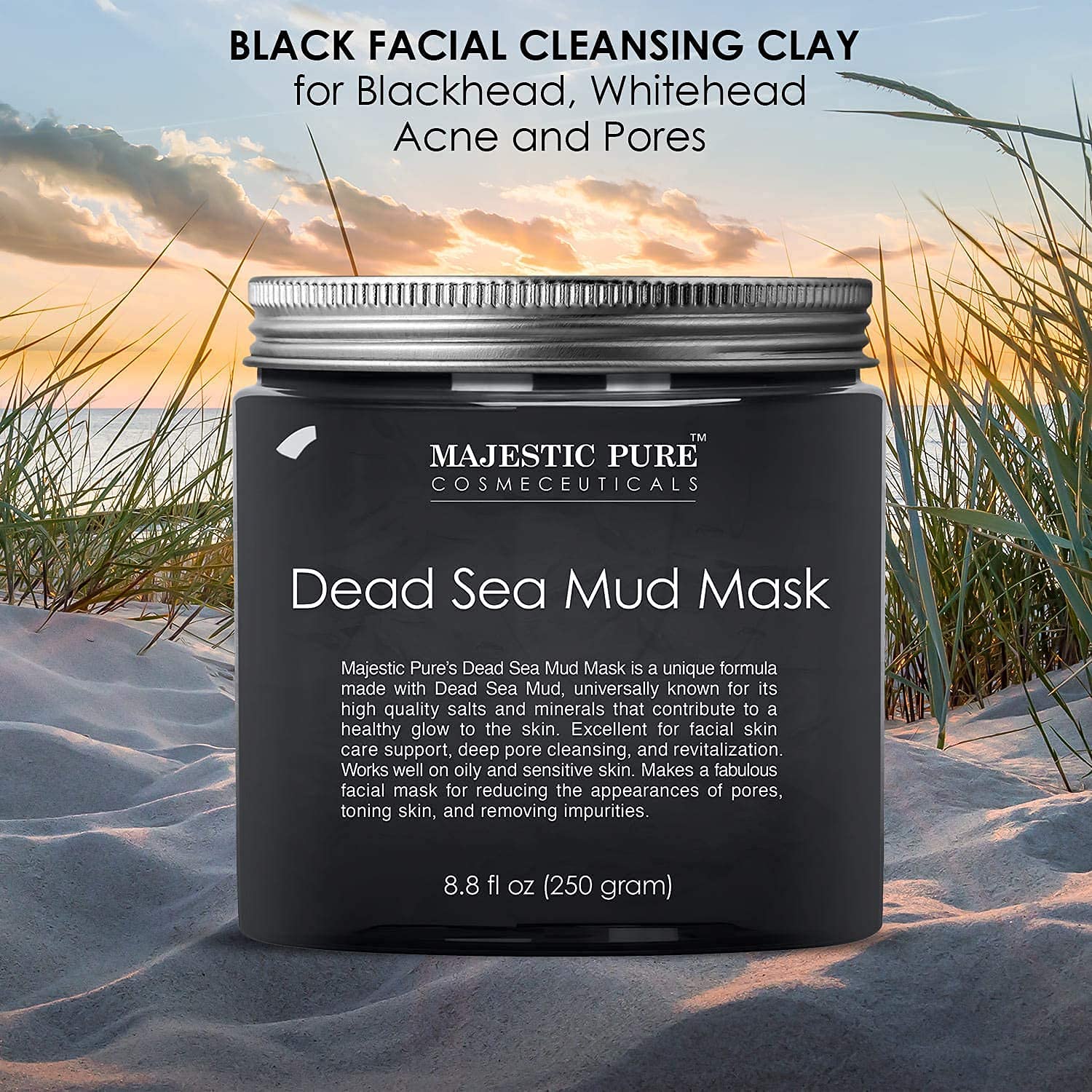 Majestic Pure Dead Sea Mud Mask & Himalayan Clay Mask Bundle - Natural Skin Care for Women & Men - Deep Cleansing, Detoxifying & Pore Minimizing for Glowing Skin - Perfect for Spa Days & At-Home Self Care
