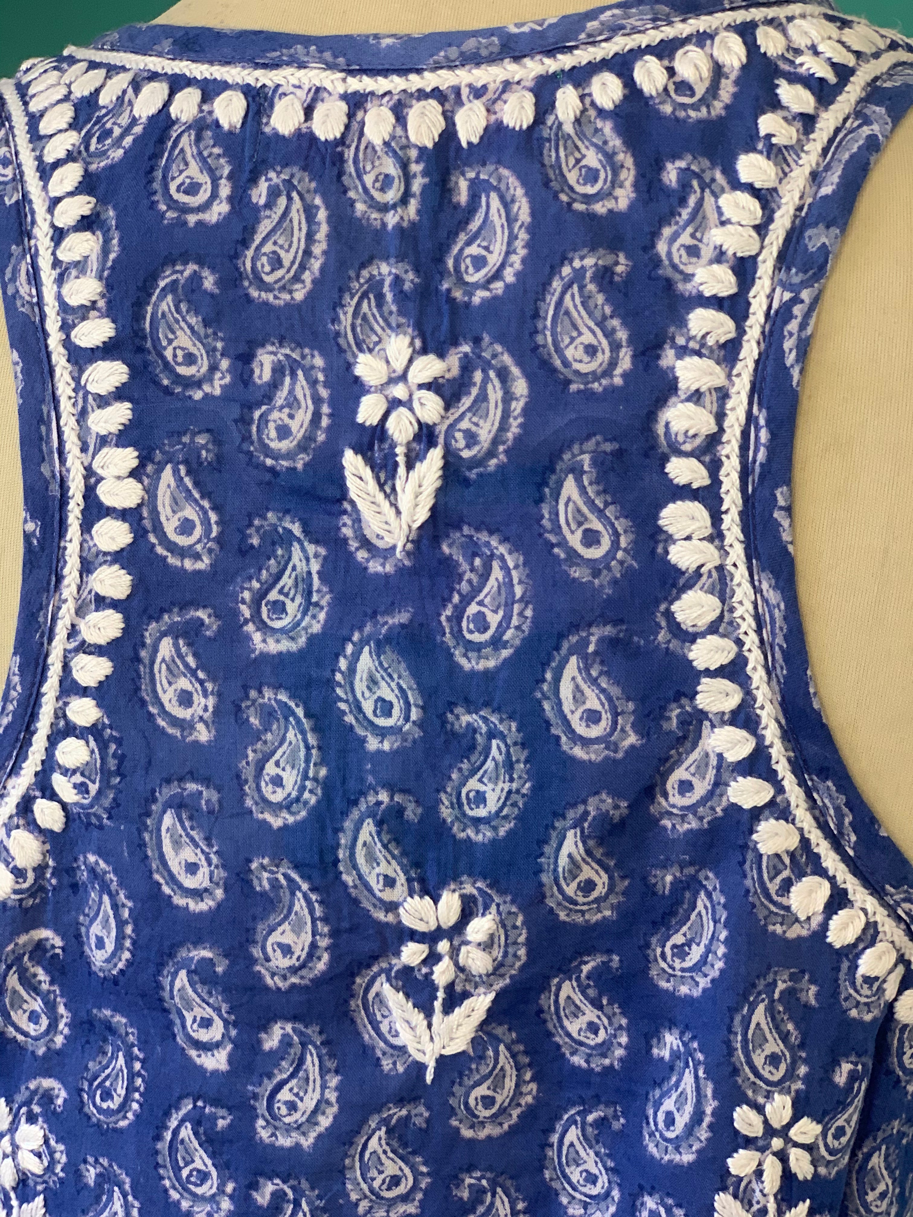 Handmade Block Print & Embroidery Short Kurti – Stylish & Comfortable Cotton Top for Women | Perfect for Casual Wear, Parties & Festivals