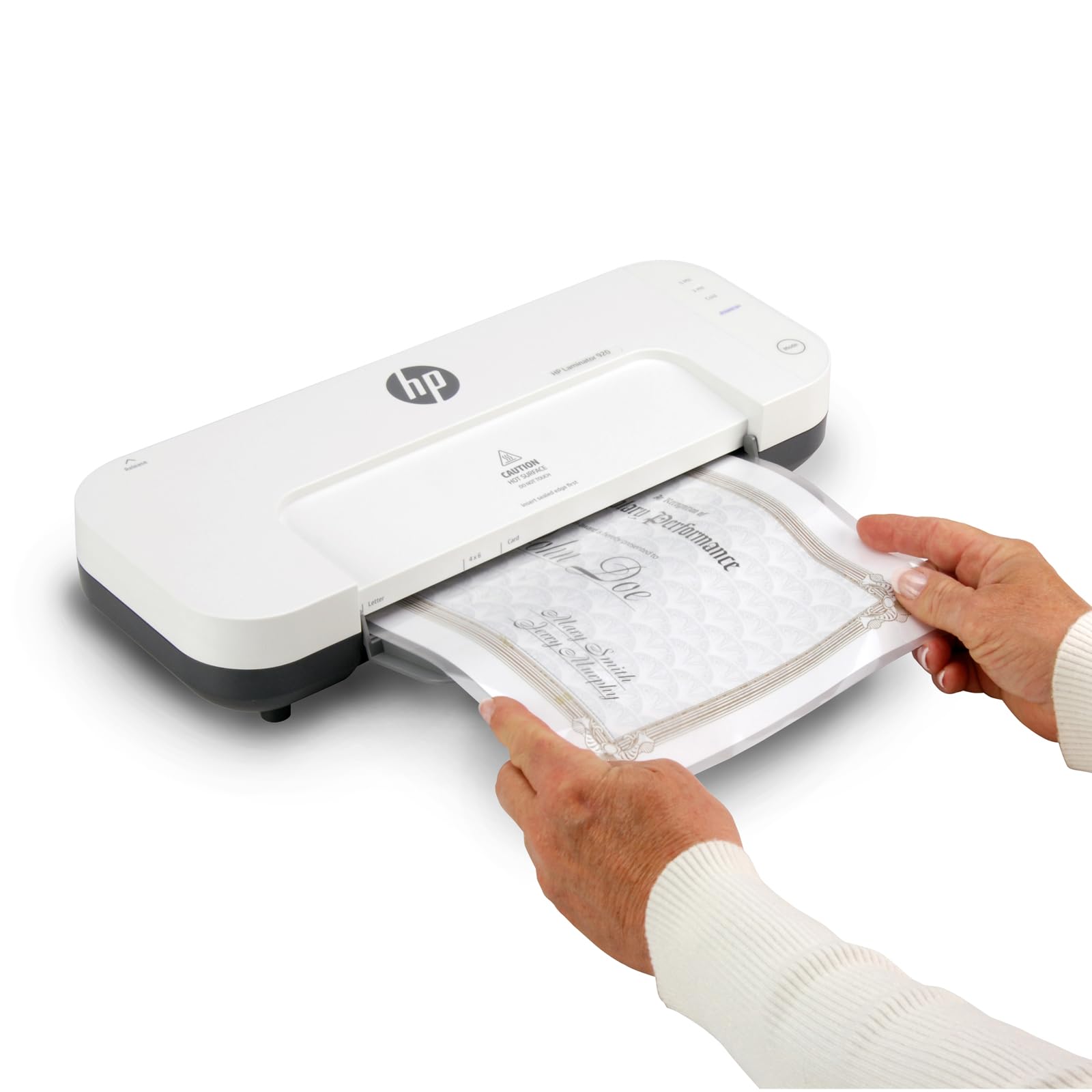 HP 9.2-Inch Hot & Cold Laminator Machine with 2 Rollers - Includes 100 Laminating Pouches - Perfect for Photos, Documents, Certificates & School Projects - Office, Home & Classroom Use