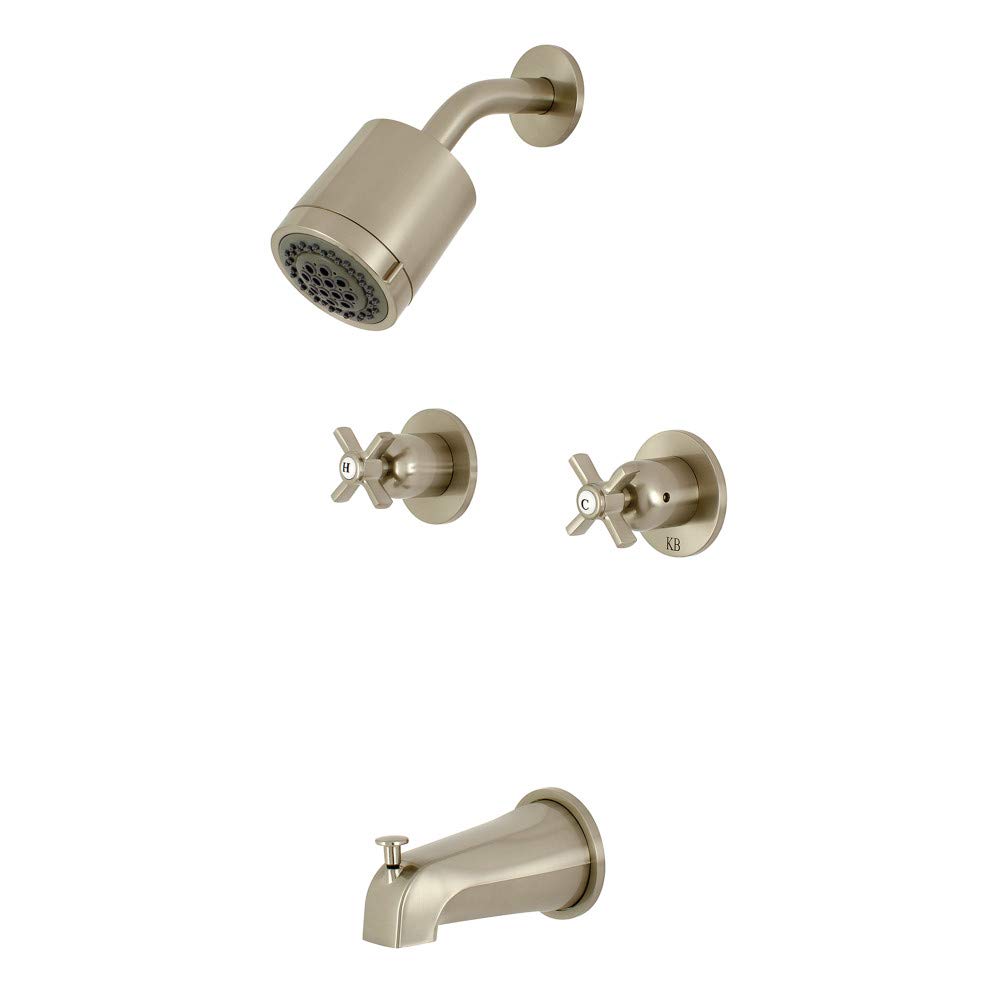 Kingston Brass KBX8148ZX Millennium Tub and Shower Faucet in Brushed Nickel - Perfect for Bathroom Renovation & Modern Home Upgrade