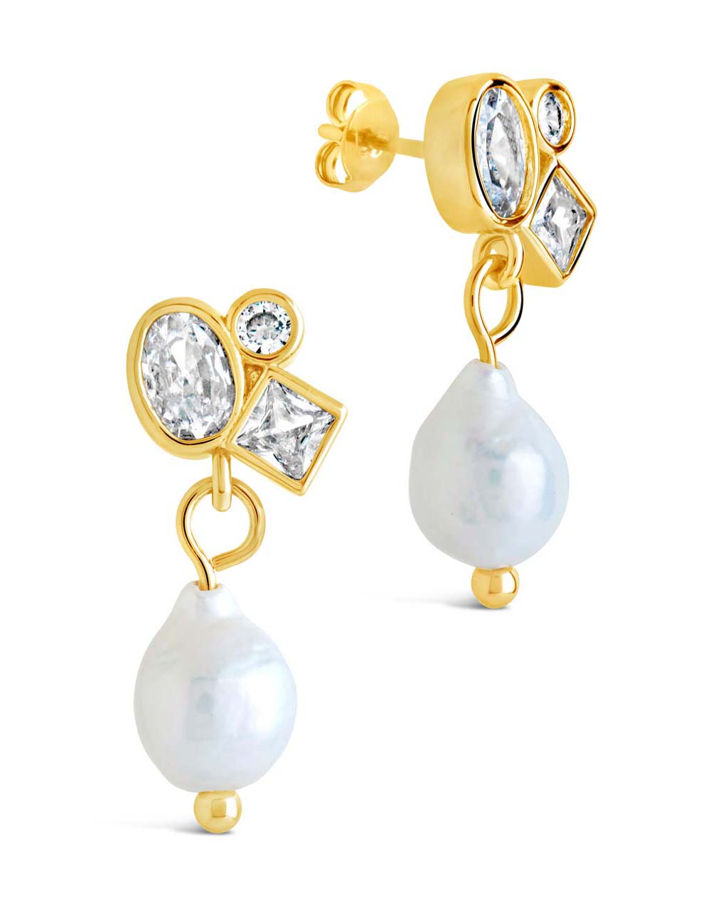 Stylish Penny CZ & Pearl Cluster Stud Earrings for Women - Elegant Fashion Jewelry for Parties, Weddings & Everyday Wear
