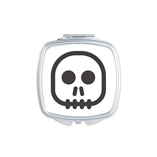 DIYthinker Square Skeleton Horror Face Cartoon Mirror - Portable Compact Double-Sided Pocket Makeup Mirror for Halloween, Cosplay & Everyday Use