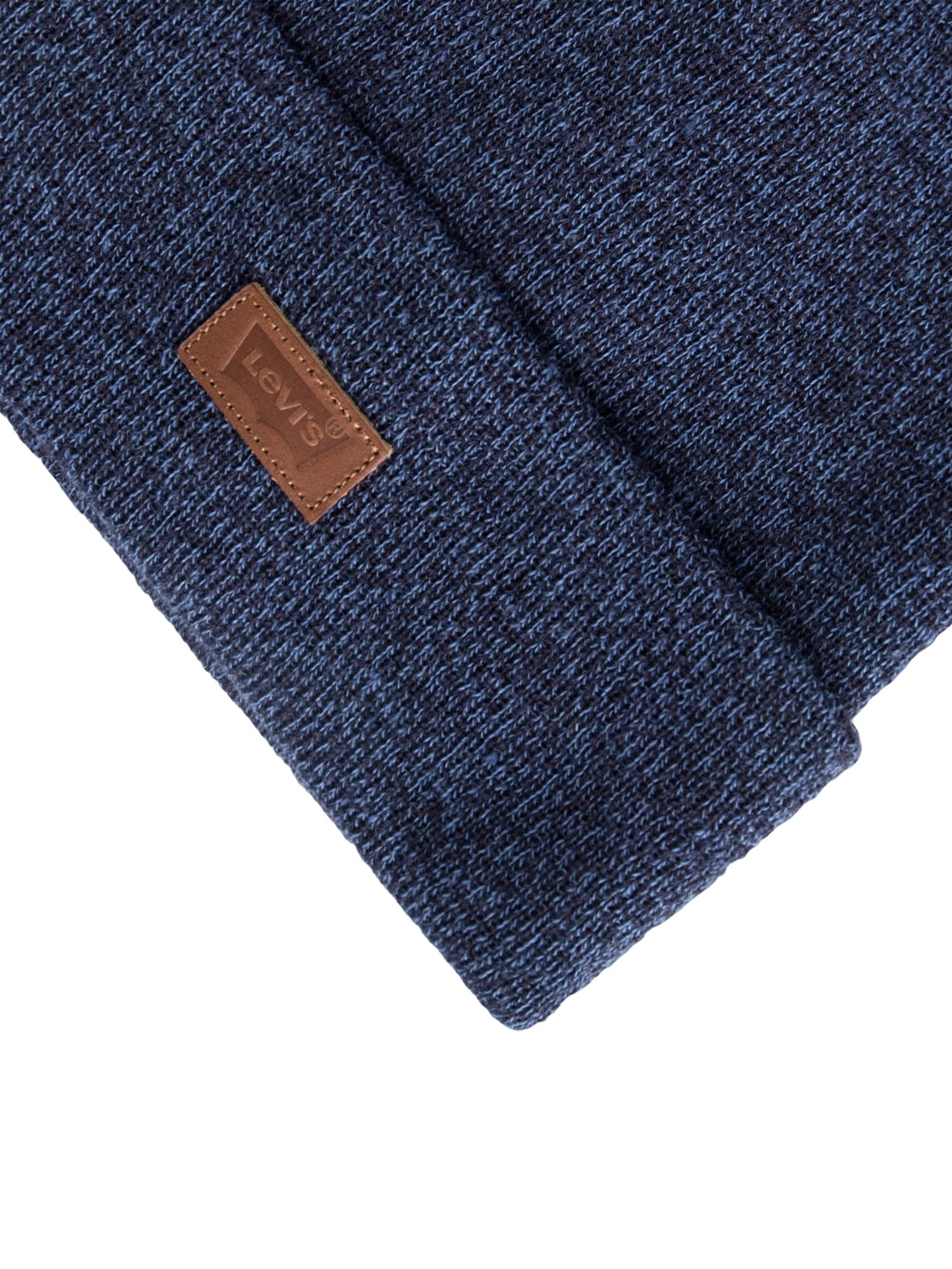Levi's All Season Comfortable Leather Logo Patch Cuffed Beanie Hat for Men & Women - Perfect for Winter, Fall, and Outdoor Activities