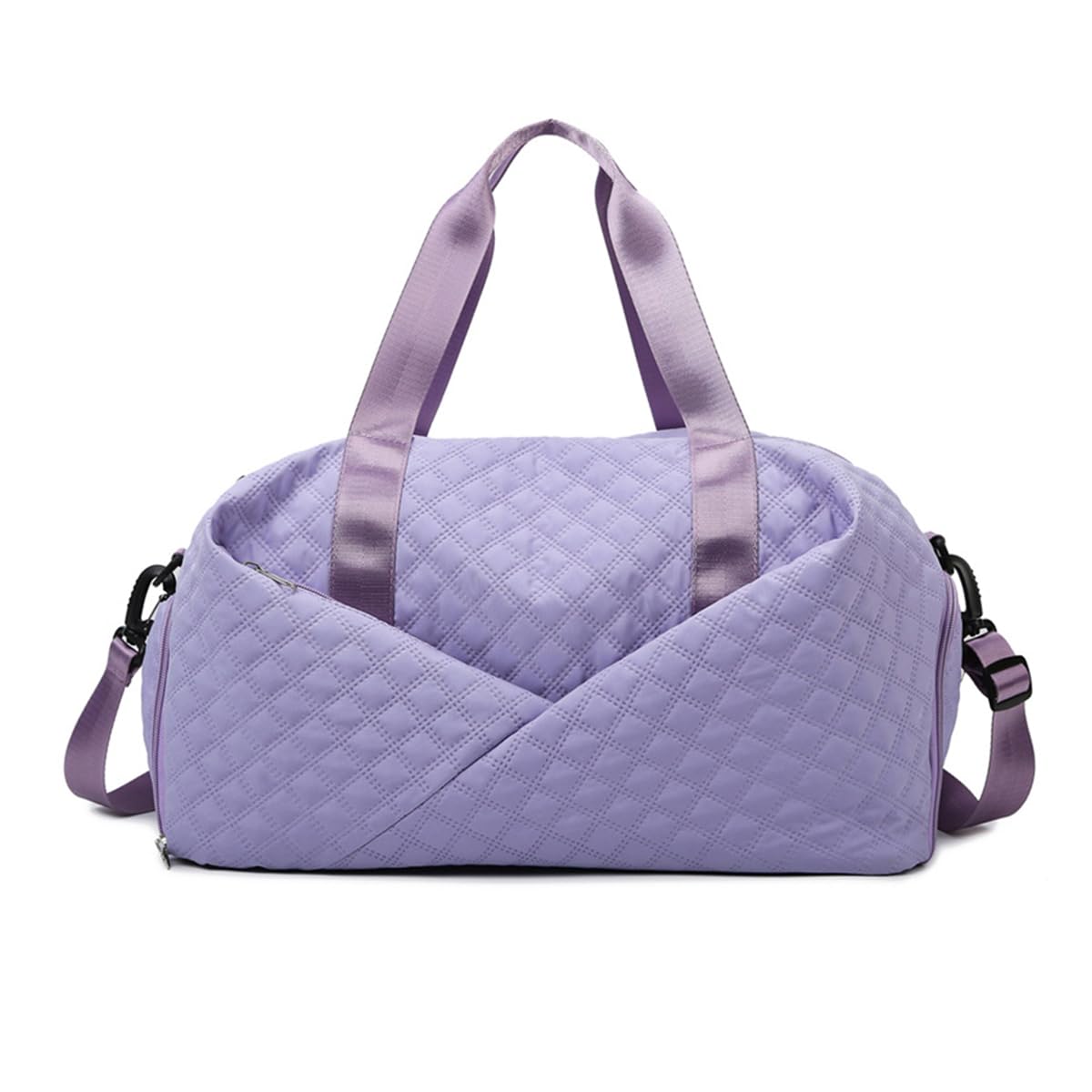 Personalized Quilted Duffle Bag for Women - Monogrammed Weekender, Travel & Overnight Bag - Purple Hospital & Gym Bag for Women & Girls | Perfect for Travel, Workouts & Weekend Getaways