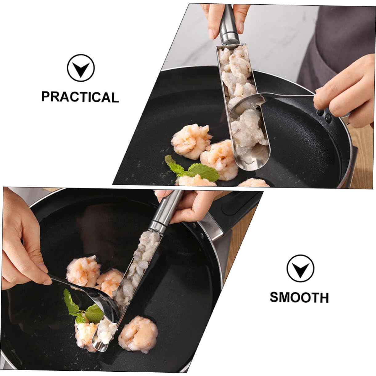 **HOMSFOU Stainless Steel Meatball Maker Kit - DIY Meatball Molds, Cake Maker & Shrimp Ball Shaker - Kitchen Tool for Easy Cooking & Baking (Perfect for Meatballs, Cakes & Seafood Balls)**