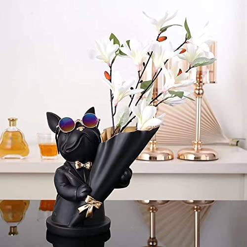 French Bulldog Sculpture Statue - Yoga Green Desktop Decor for Home & Office | Cute Animal Figurine for Shelf Display, Yoga Studio, or Gift Idea