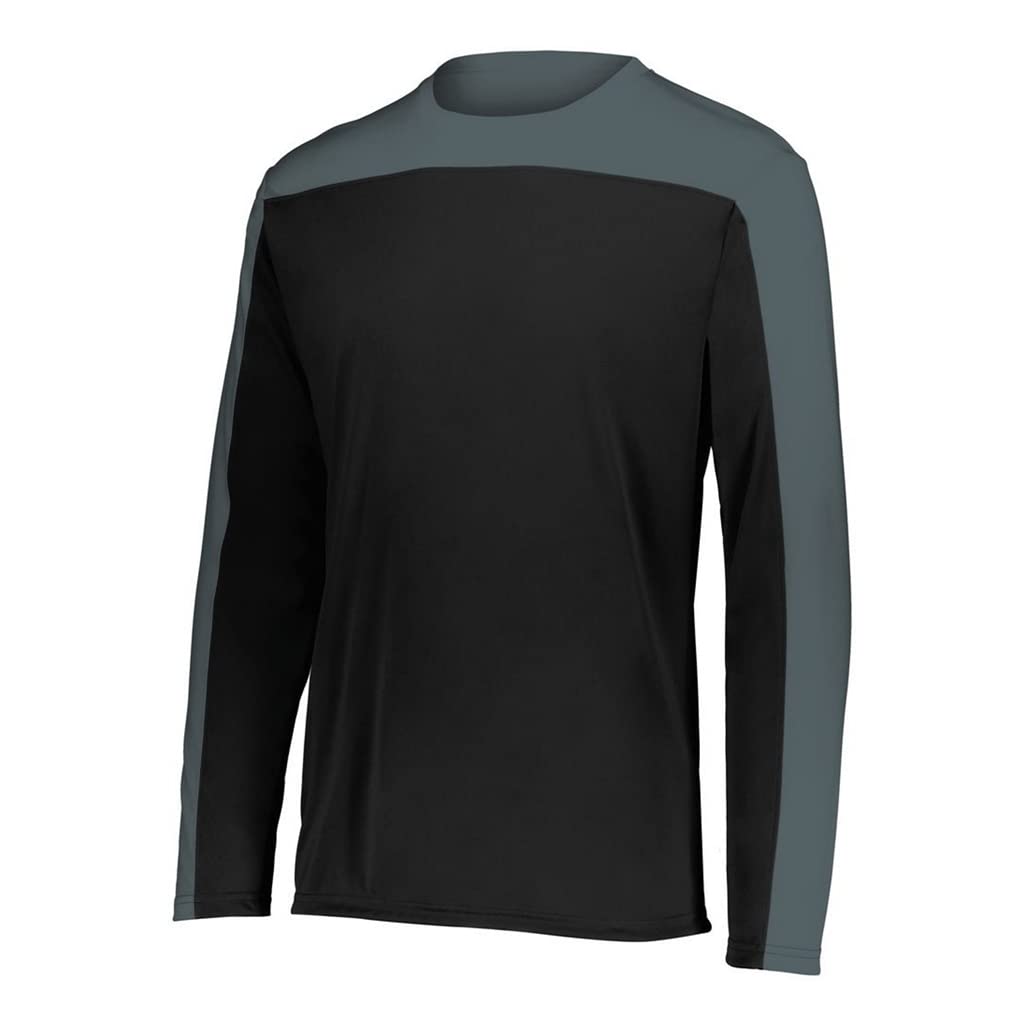 Momentum Team Long Sleeve T-Shirt for Men - Soft Cotton Workout & Casual Shirt - Black/Iron - Perfect for Gym, Running & Everyday Wear
