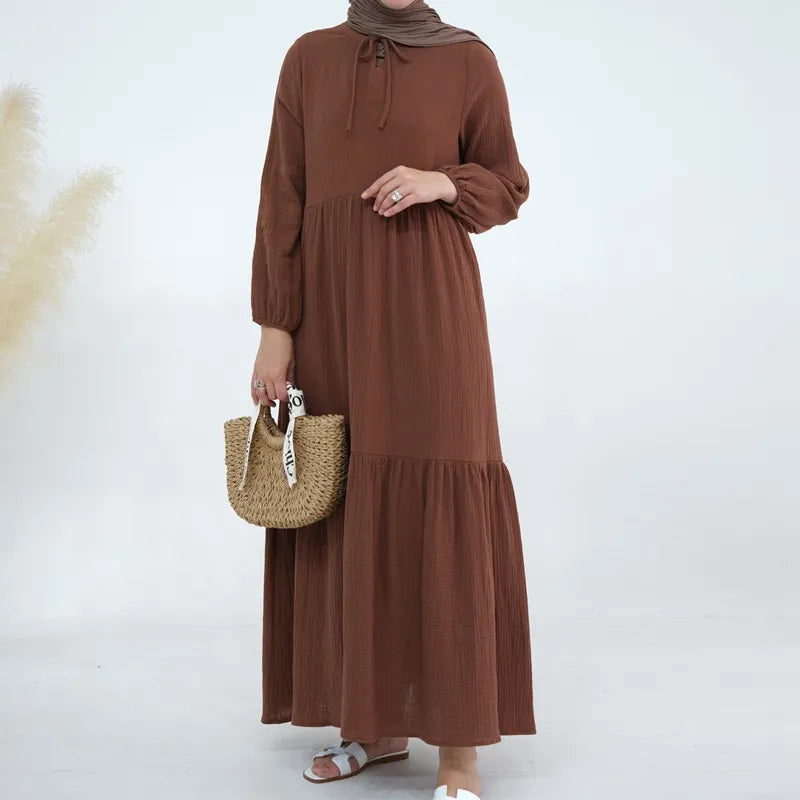 Modest Muslim Women's Winter Abaya Dress - Long Sleeve Loose Fit Prayer Dress for Hijab Fashion, Fall & Winter Wear - Perfect for Mosque, Prayer, and Special Occasions