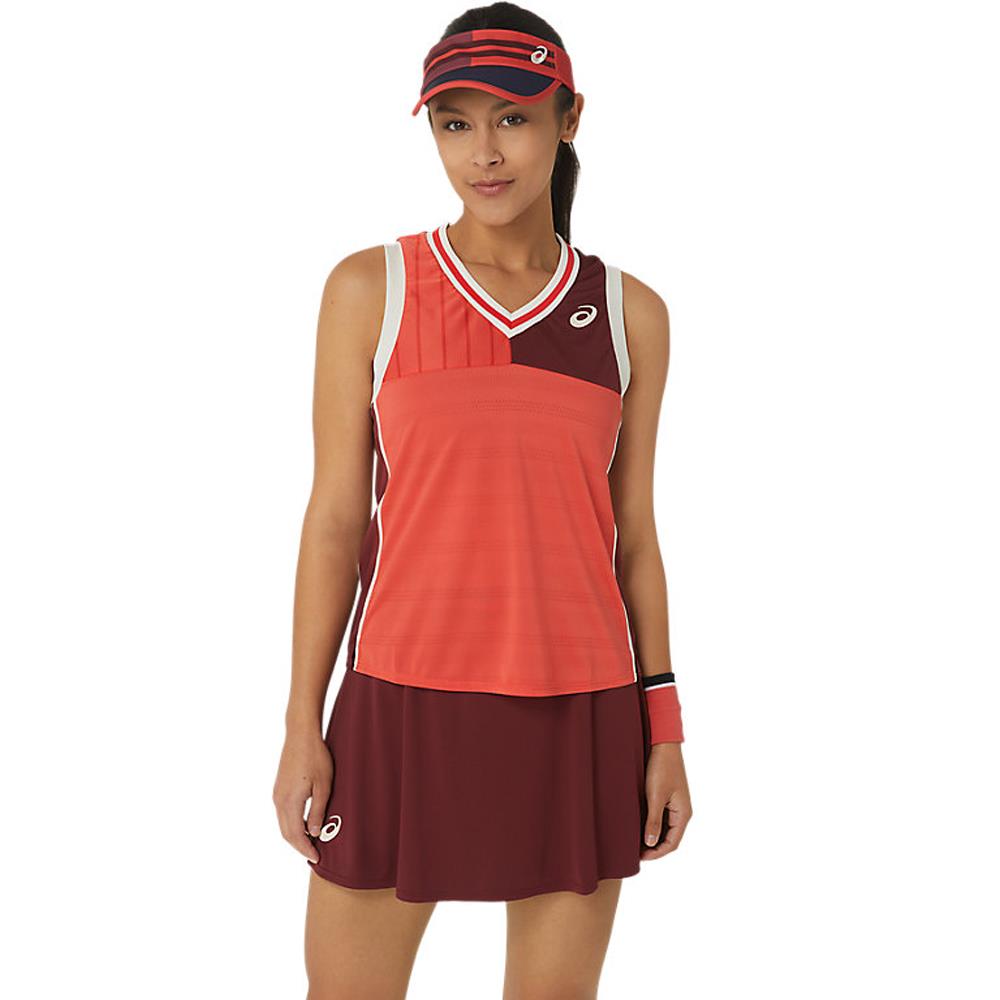 ASICS Women's Match Tank Top - Breathable Workout Shirt for Running & Gym, Red Snapper Color | Perfect for Yoga, Fitness & Activewear
