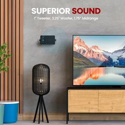 3-Way Mini Box Speakers - Sealed ABS Cabinet for Home, Office, and Studio Audio - Compact High-Quality Sound System for Music, Movies, and Gaming