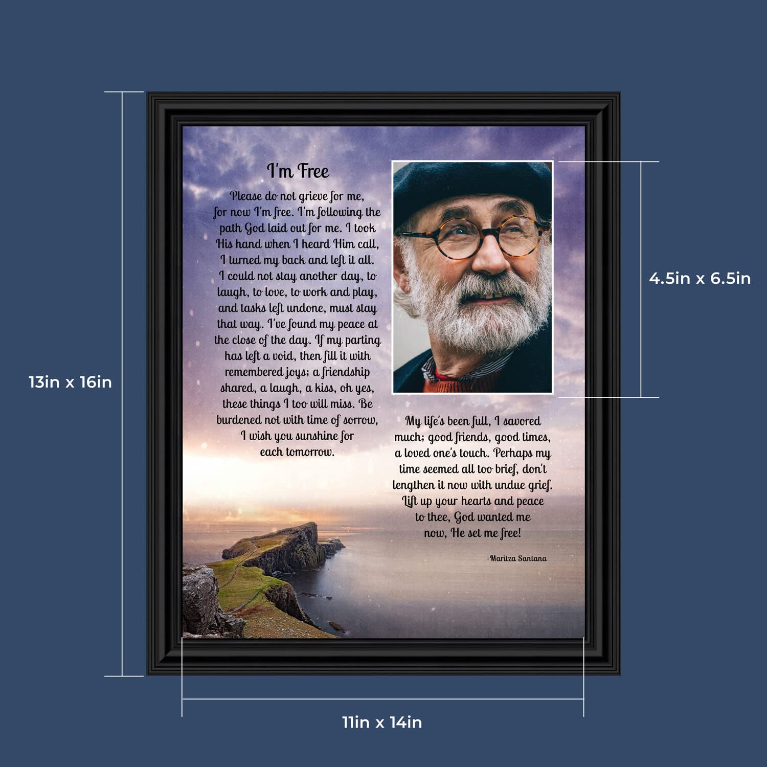 Memorial Picture Frame for Mom - Sympathy Bereavement Gift - Home Décor