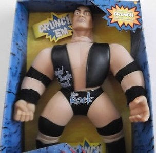 1999 WWF Jakks Pacific Bone Crunchin' Buddies Series 3 The Rock Action Figure - Collectible Wrestling Toy for Fans & Display - Perfect for WWE Memorabilia Collections & Play Battles