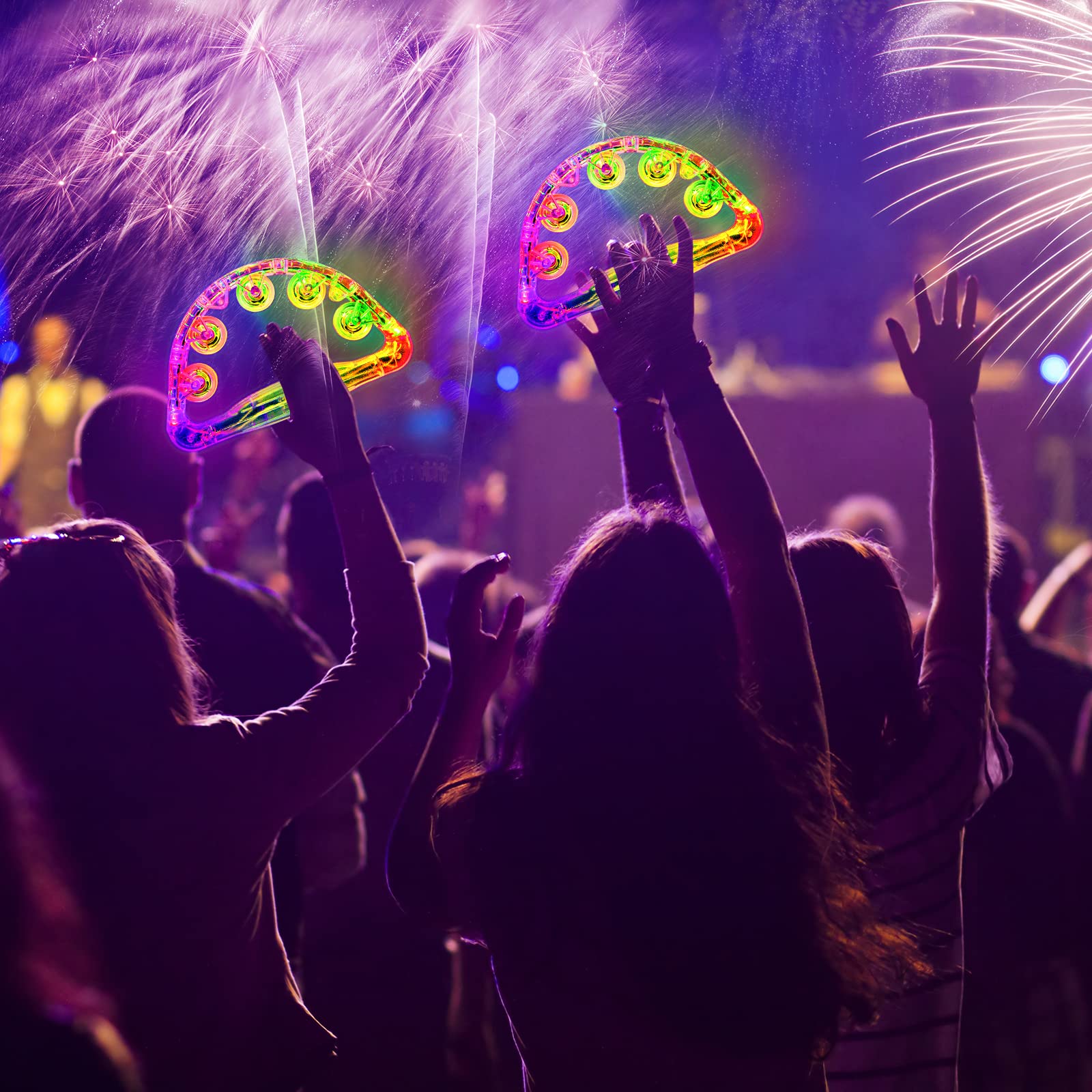 AYWEWII LED Tambourine - Light Up Musical Handheld Toy with Flashing Lights for Autism, Sensory Play, Parties & Gifts (Kids/Adults/Teens) - Perfect for Birthday Celebrations, Classroom Activities & Music Therapy