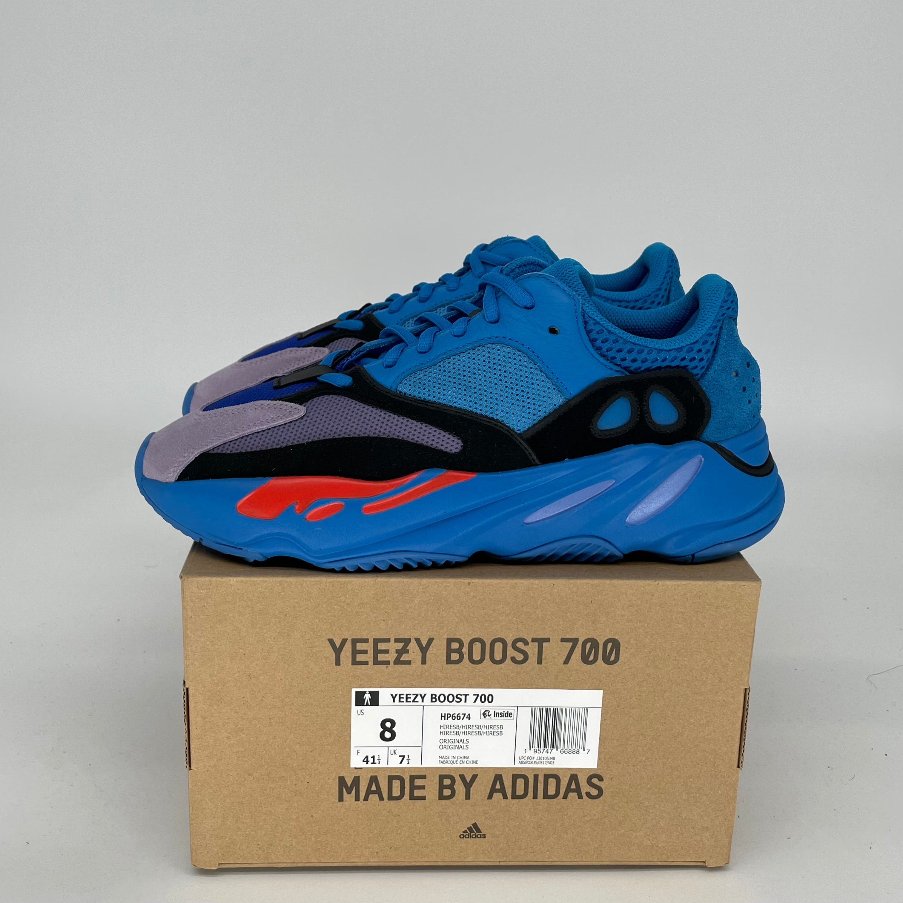 Adidas Yeezy 700 Hi-Res Blue Men's Sneakers Size 8 | HP6674 | Running, Casual & Streetwear Fashion