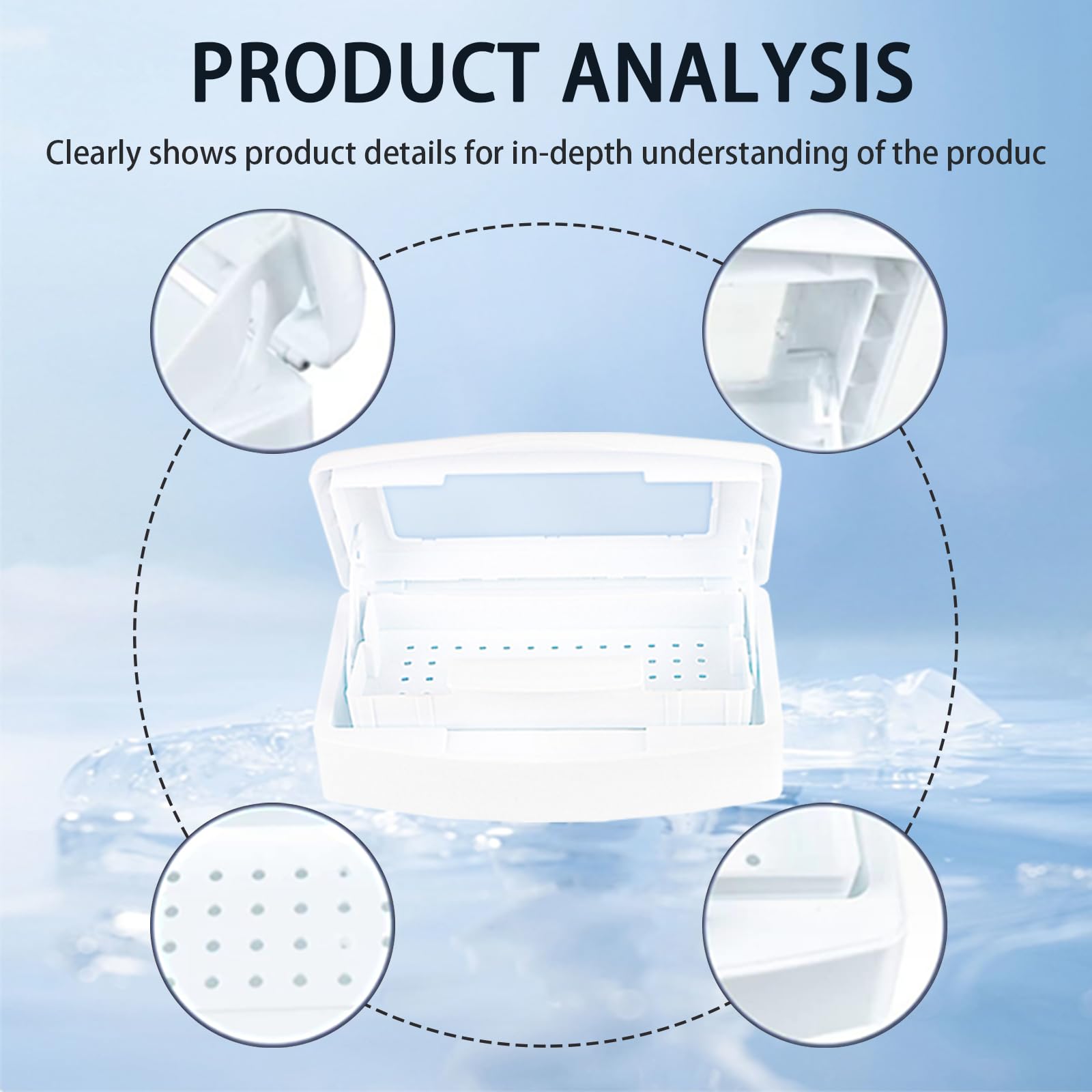 Professional Nail Tool Sterilizer Box - UV Sanitizer for Nail Art Tools, Sterilization Tray for Tweezers & Manicure Equipment | Salon & Home Use Nail Tech Organizer | Perfect for Nail Salons, Home Manicures & Beauty Professionals