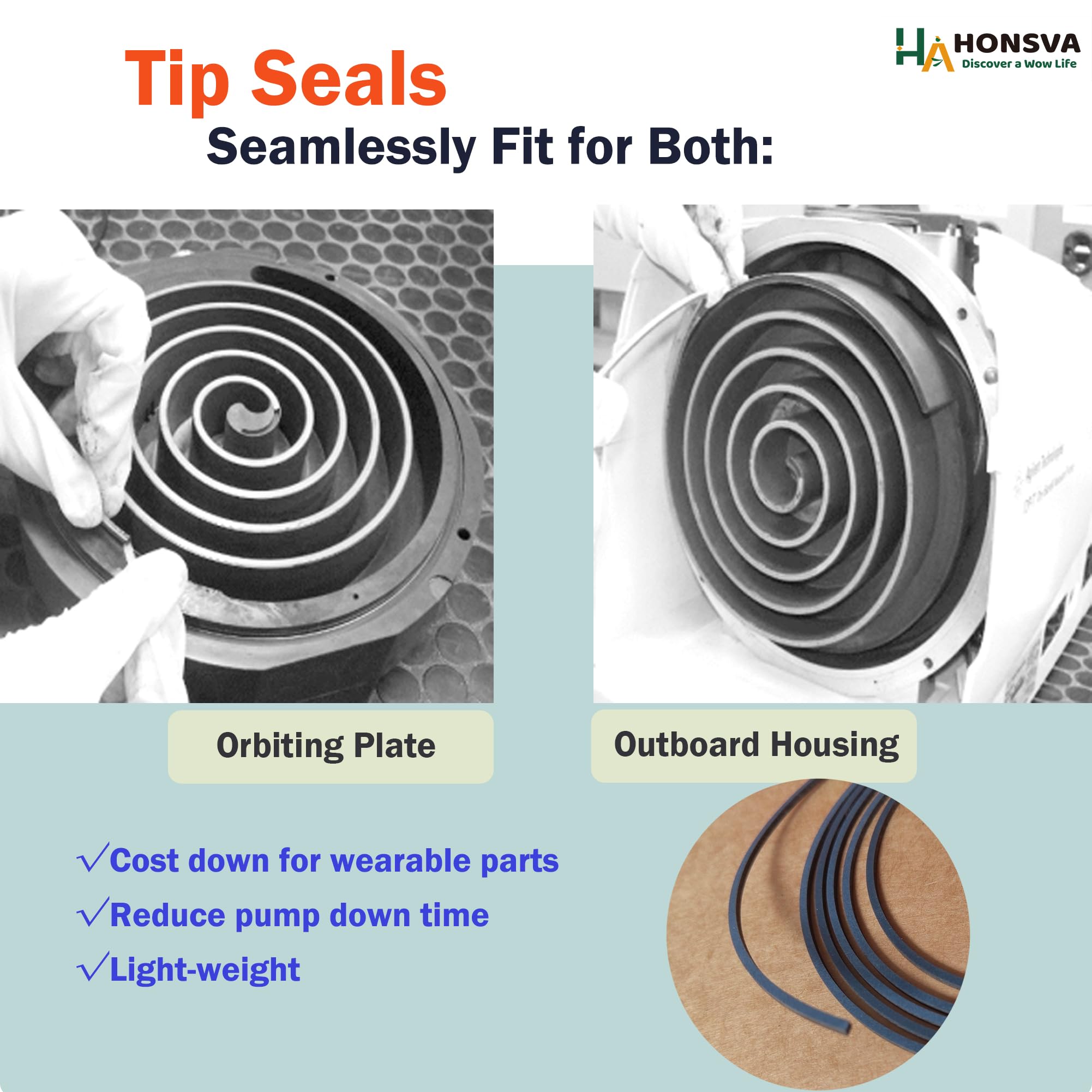 Agilent IDP-15 Dry Scroll Pump Replacement Tip Seal - 2-Piece Set for Industrial & Laboratory Vacuum Pump Maintenance - Durable Grey Seal for Pump Repair - Perfect for Scientific Research, HVAC Systems & Manufacturing Equipment