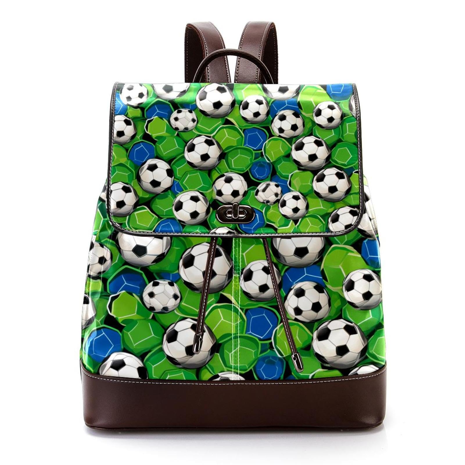 Stylish Travel Backpack for Women & Men - Durable Floral Soccer Ball Design Backpack for Work, School & Outdoor Adventures