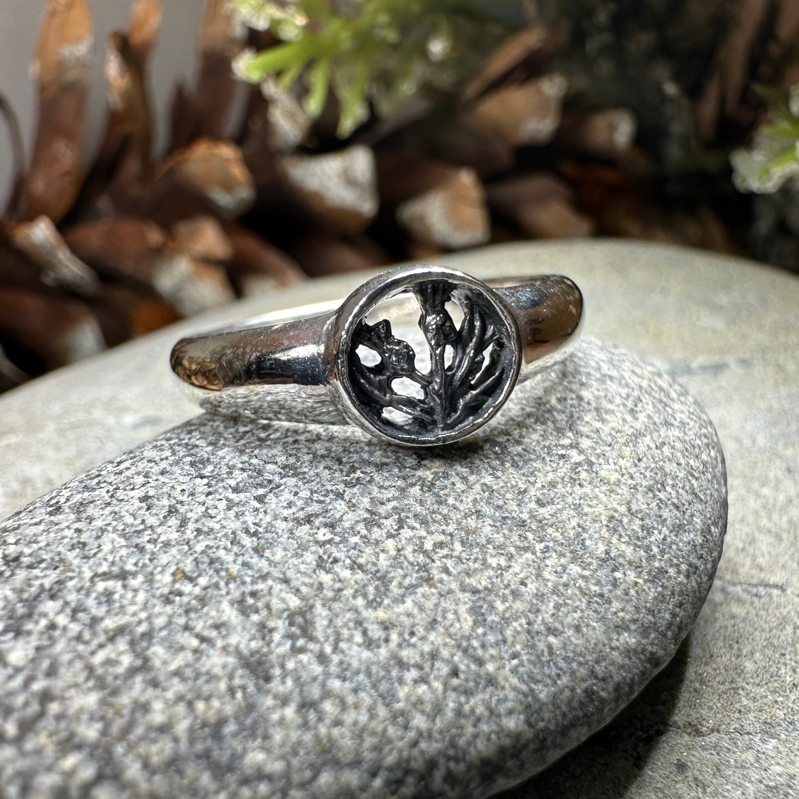 Nahla Petite Thistle Ring - Elegant Silver Floral Statement Ring for Women | Perfect for Everyday Wear, Date Nights & Special Occasions