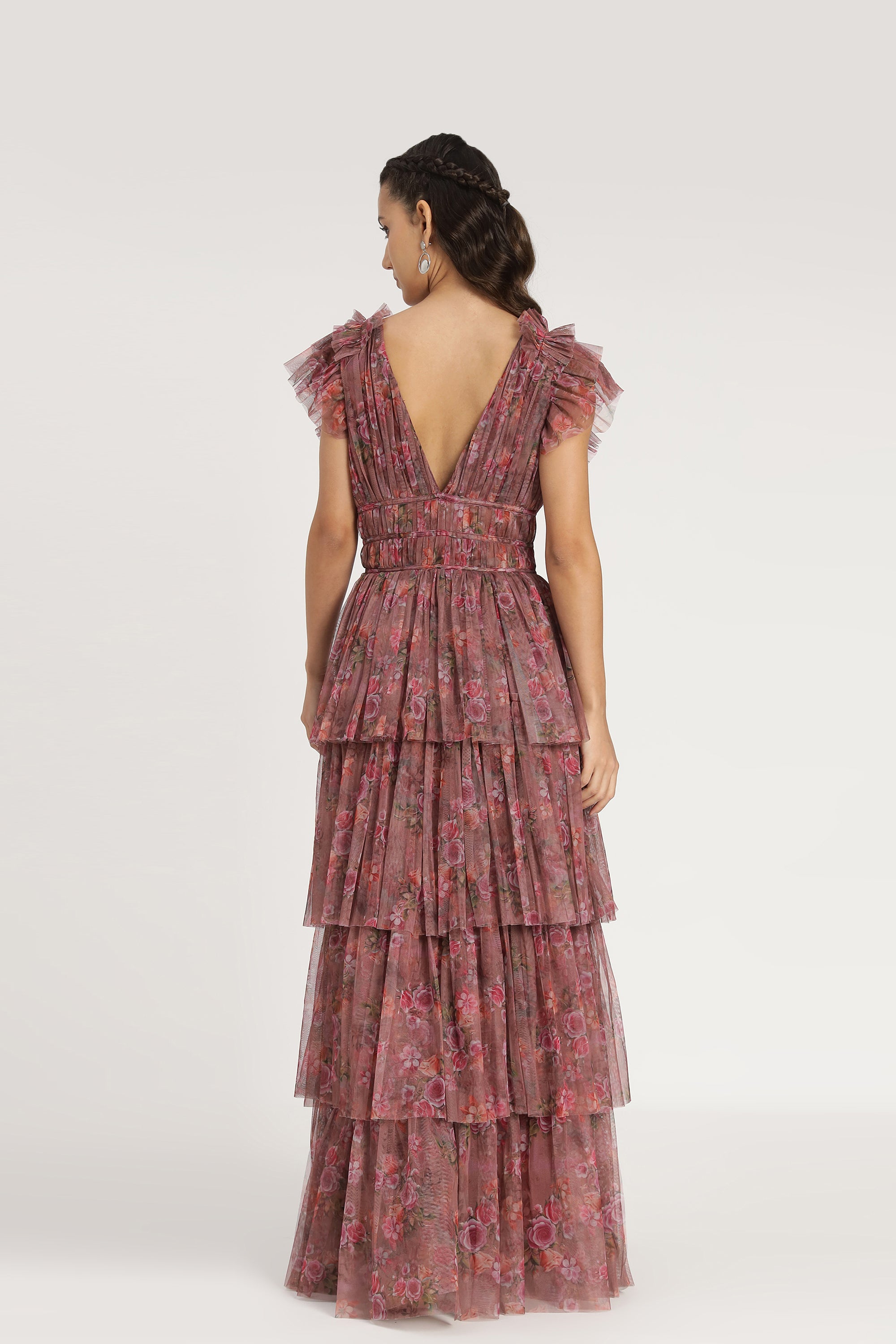 Naomi Maxi Dress - Elegant Purple Floral Print Women's Long Dress for Summer, Beach, and Special Occasions