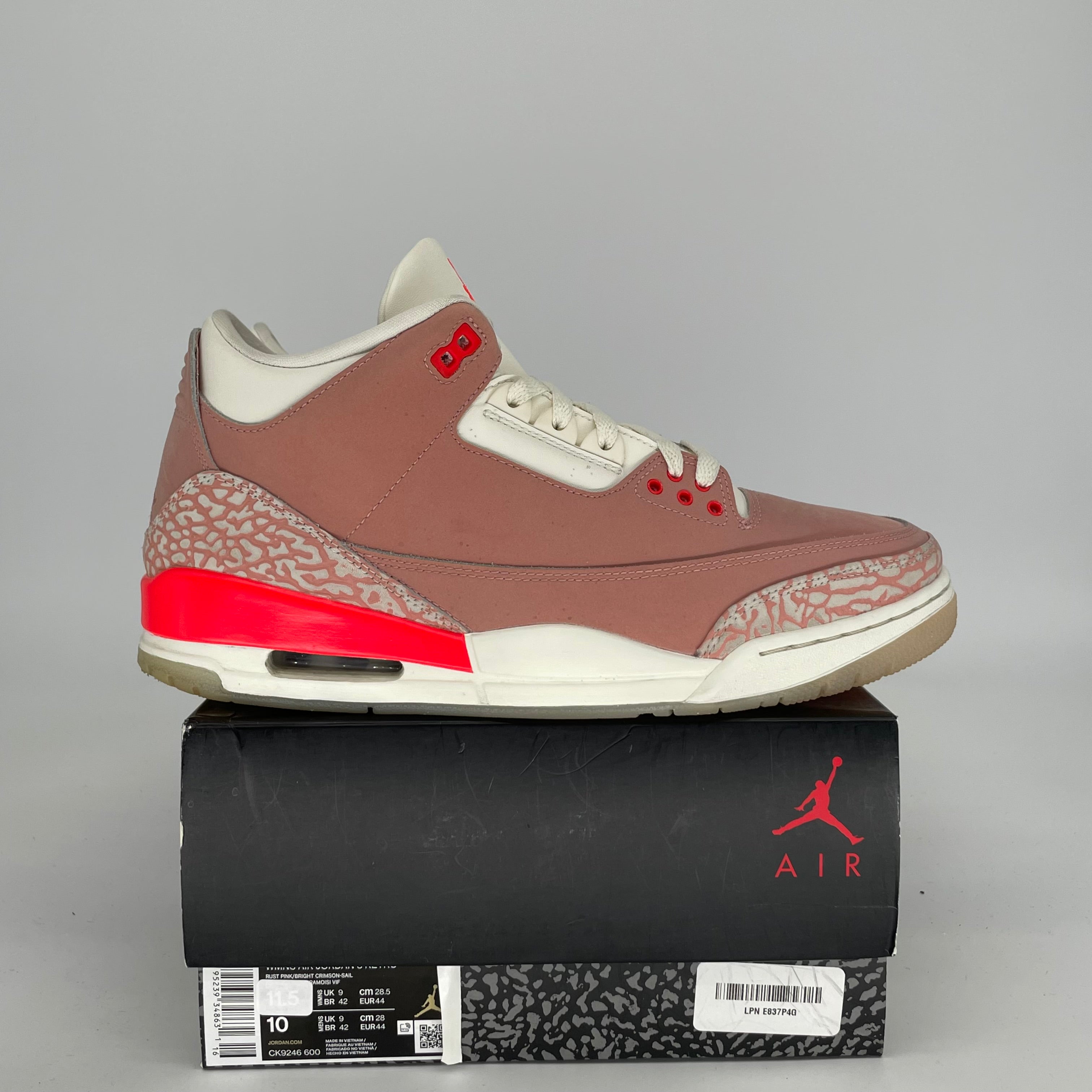 AIR JORDAN 3 RUST PINK Women's Basketball Shoes - Size 10/11.5W (CK9246-600) - Perfect for Streetwear, Sneaker Collecting & Casual Fashion