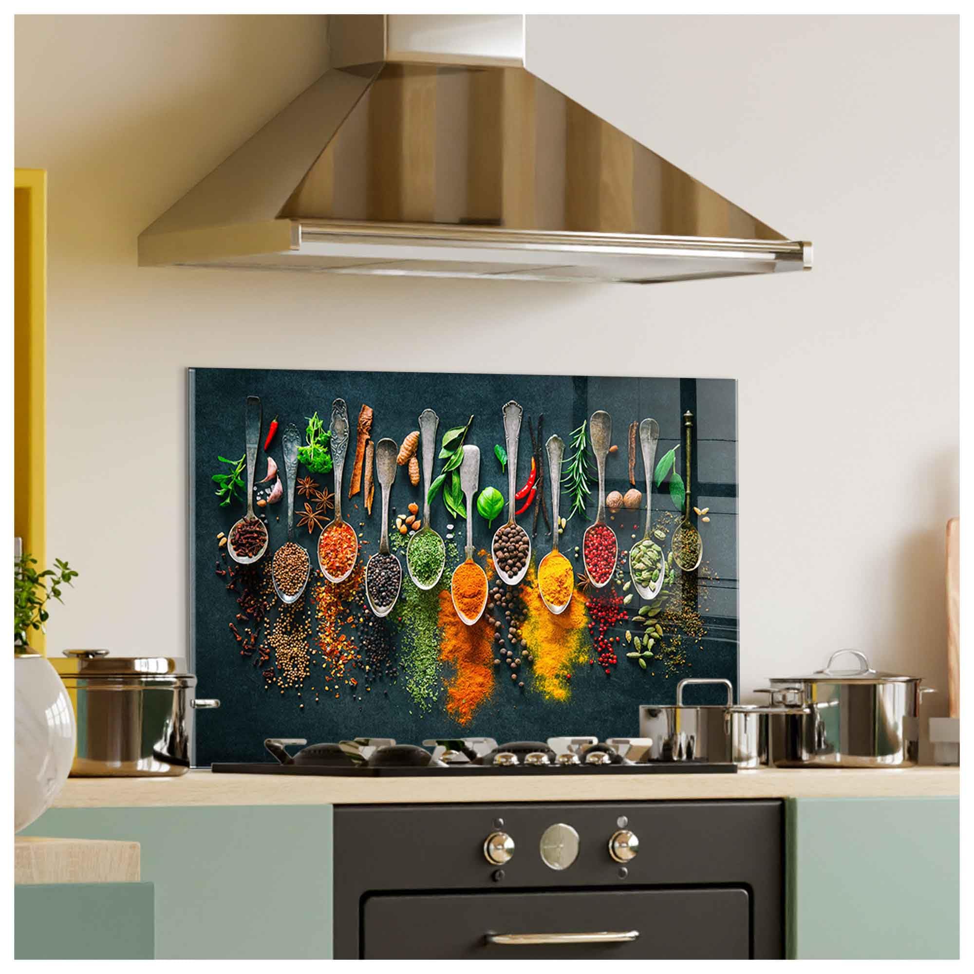 Tempered Glass Kitchen Backsplash - Stove Splashback & Cutting Board (30x36
